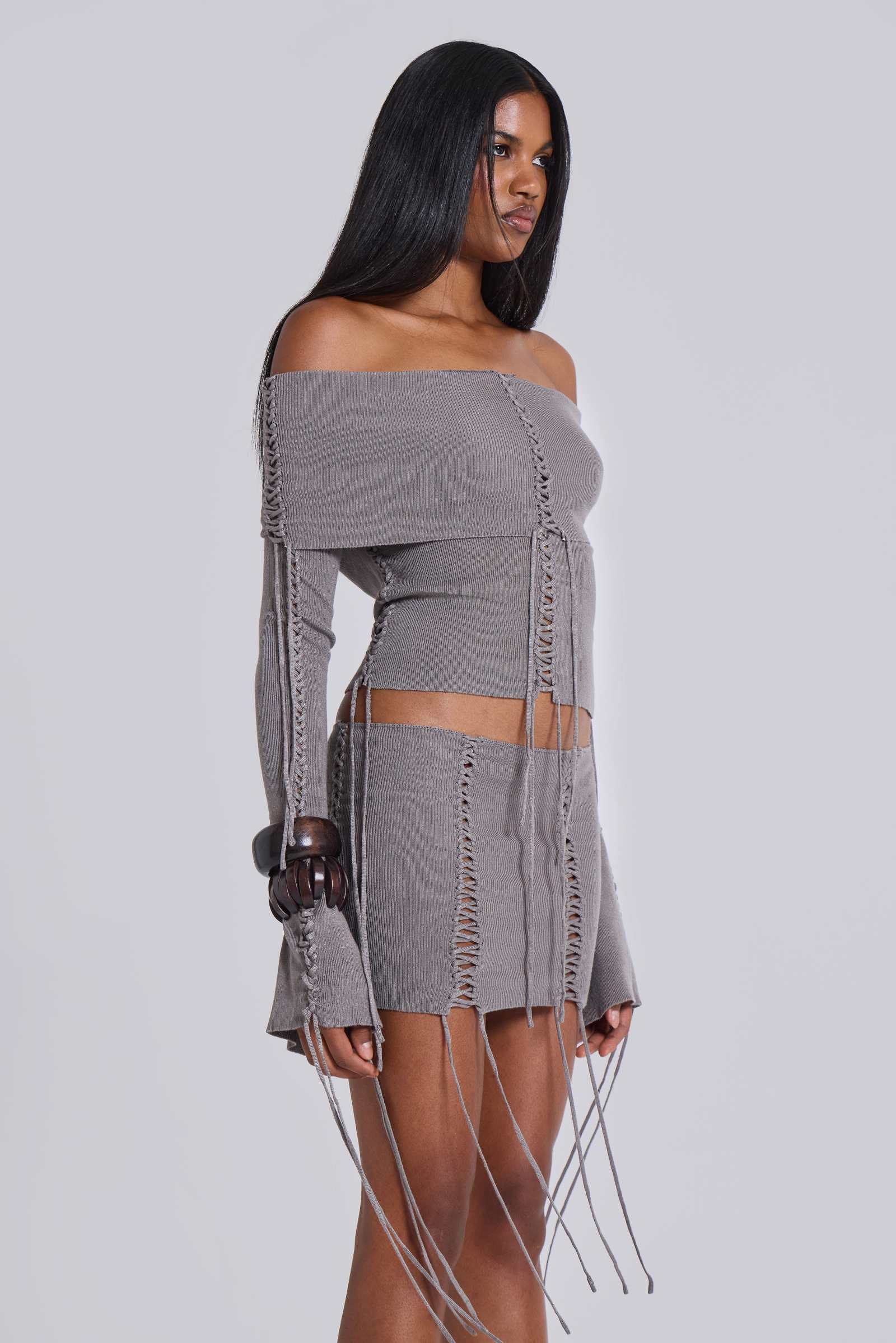 Laced-Up Mini Skirt