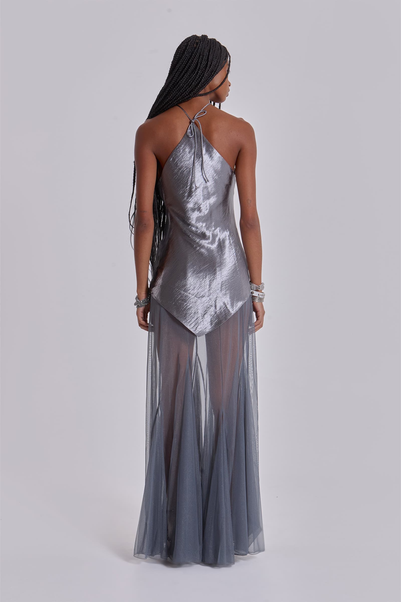 Talassa Maxi Dress with Real Feather | Jaded London | Clothing