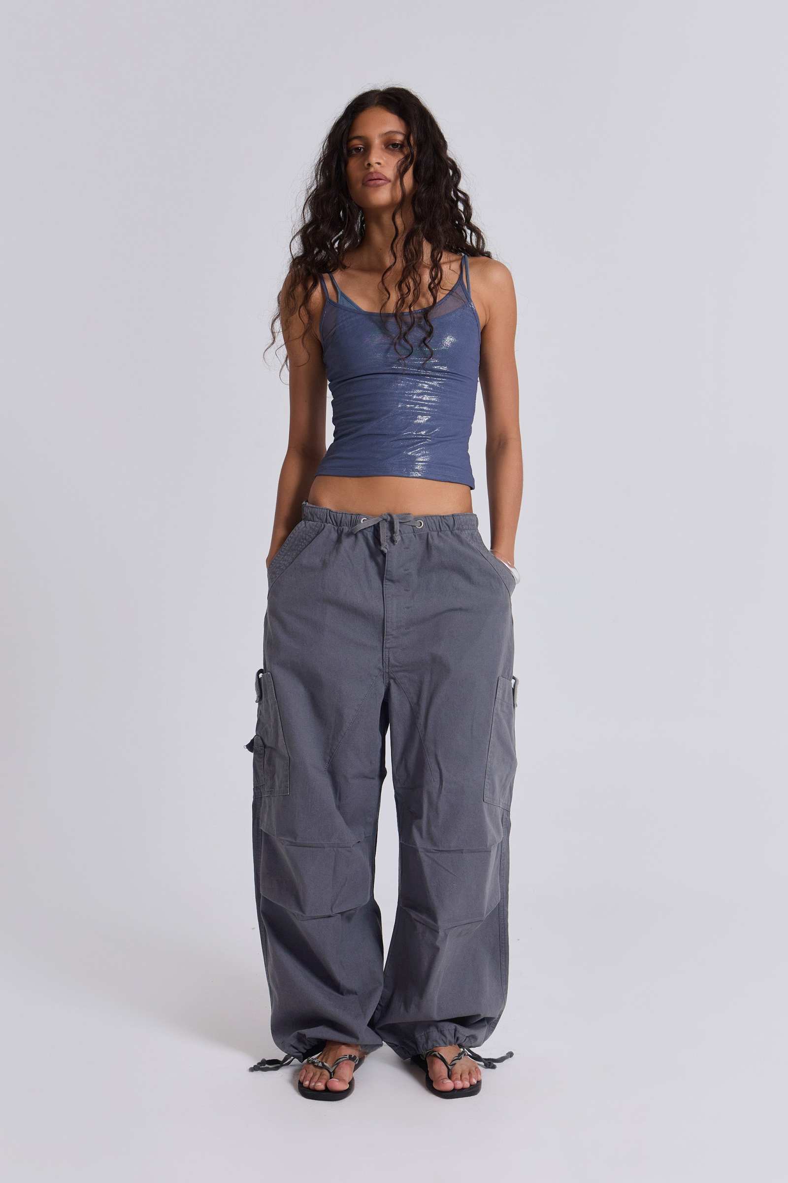 Vintage Pleated Parachute Pants Cargo Pants