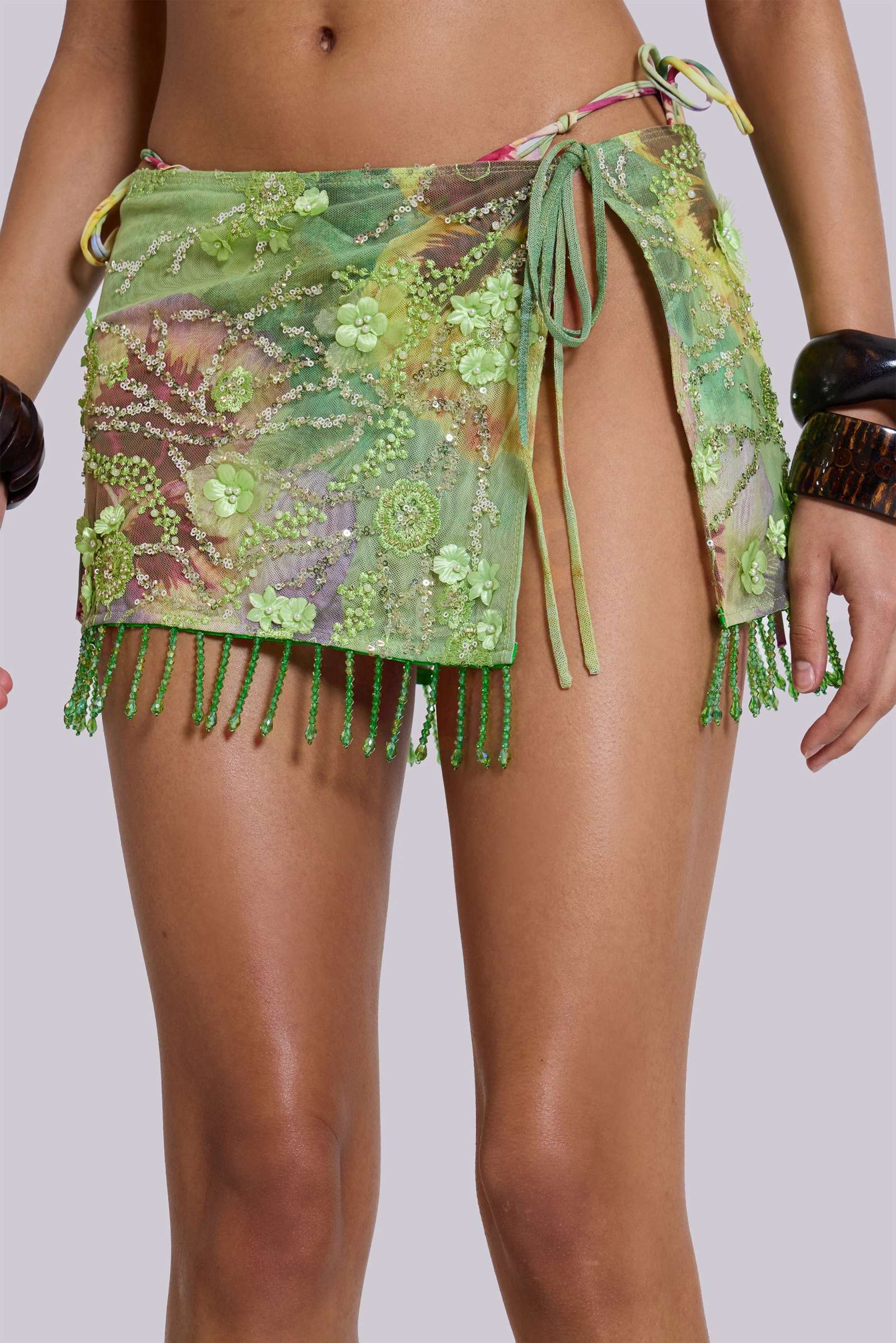 Jannah Wrap Skirt - Emerald Shibori - Mini