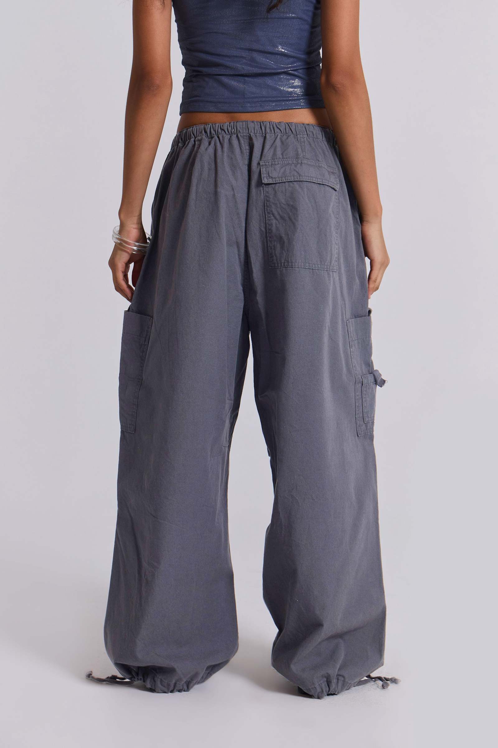 Shop Vintage Grey Parachute Cargo Pants | Jaded London | Clothing