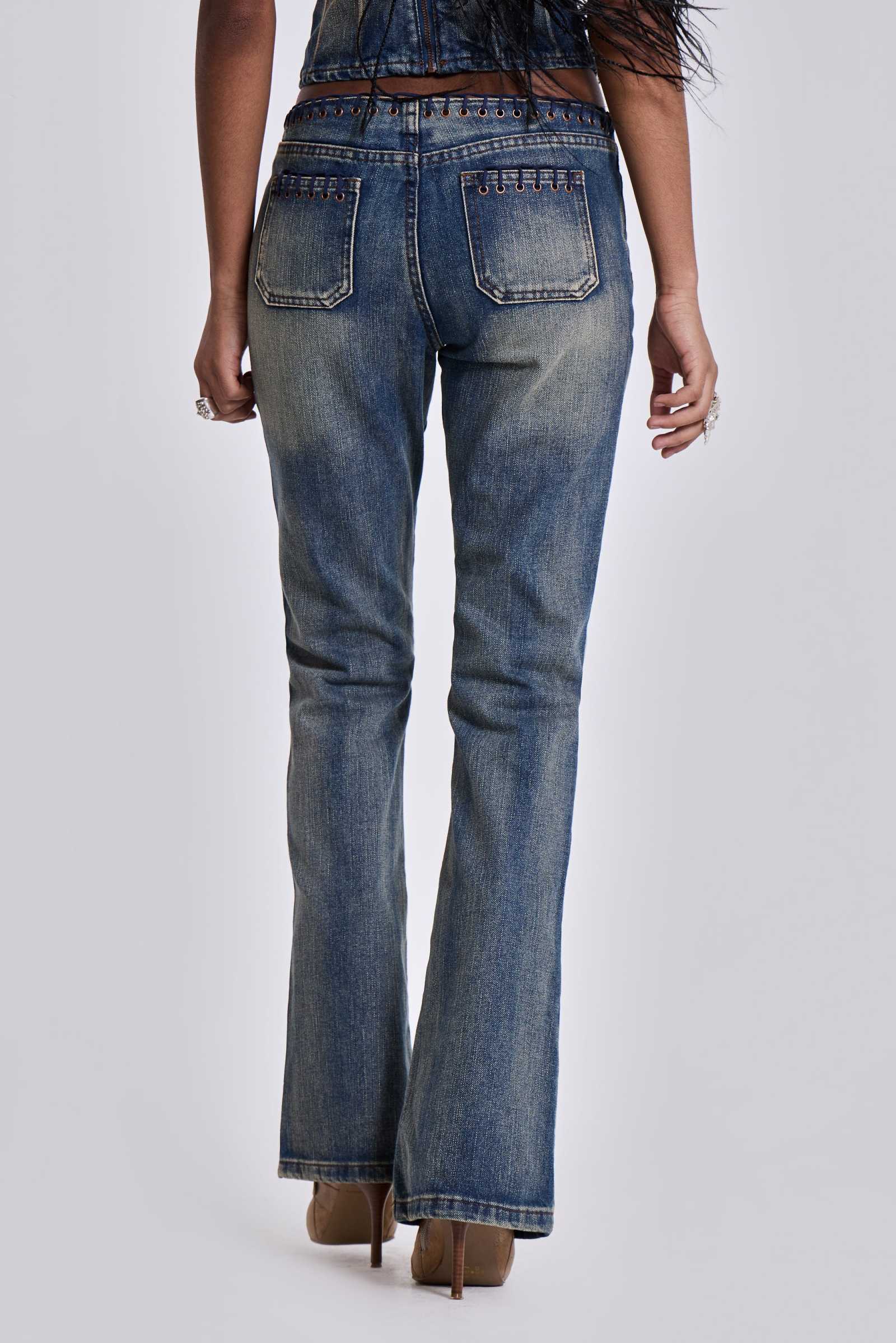 Costume National Black Cotton Slim Fit Bootcut Jeans