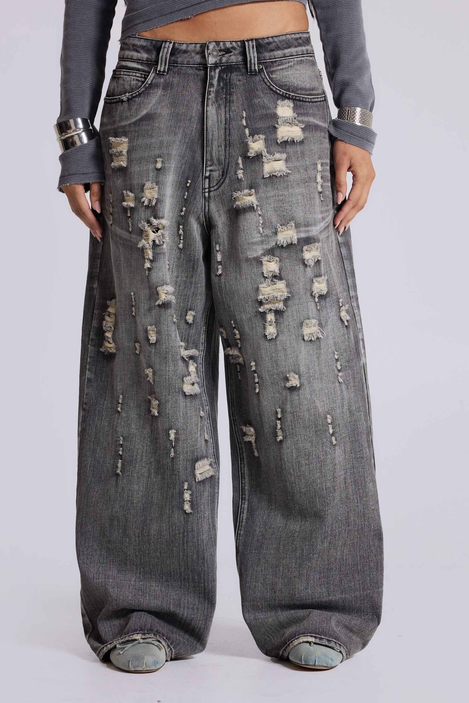 Bullet Hole XL Colossus Jeans | Jaded London