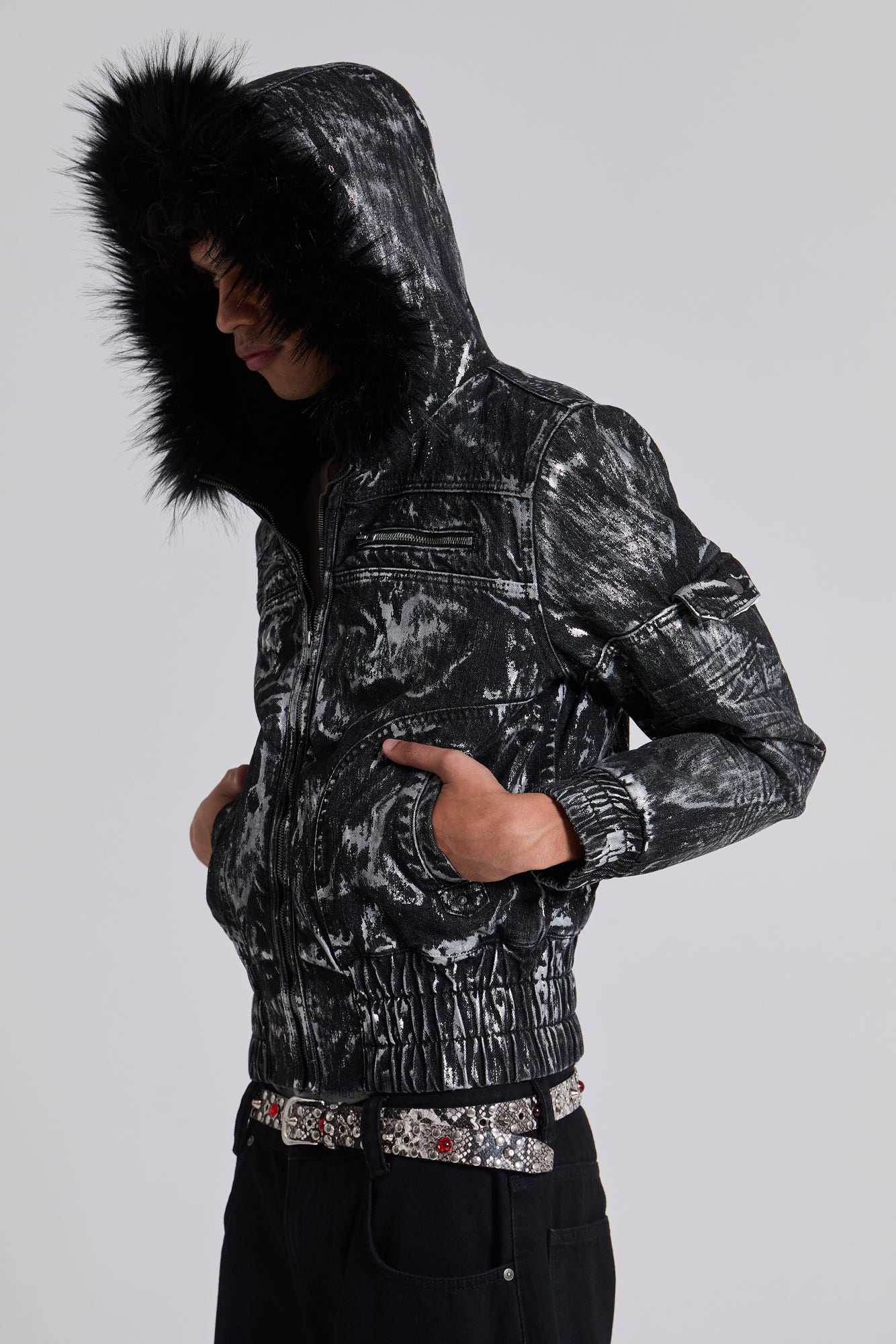 Gunmetal Moto Jacket (M/L)