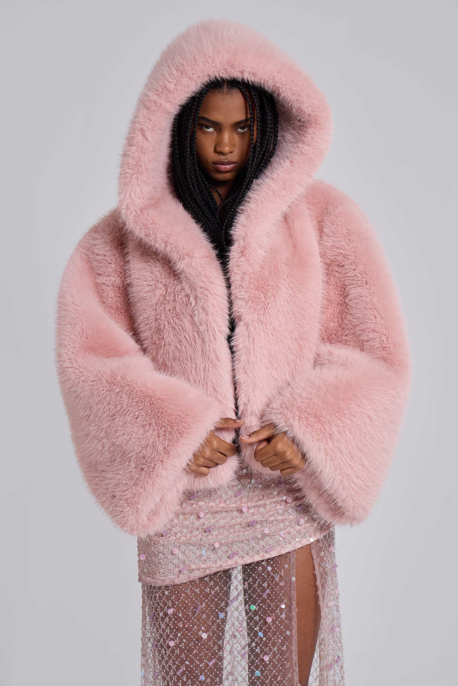 ファーニット　JADED LONDON Scrape Knit Hoodie | Jaded London