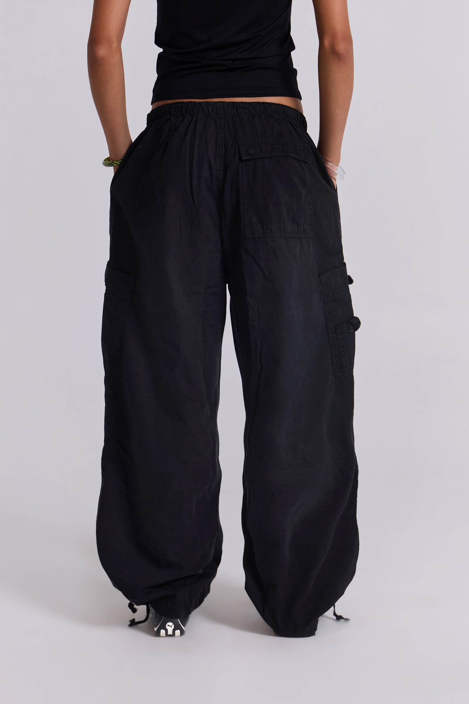 Jaded London PARACHUTE PANTS - Pantaloni cargo - black/nero Jaded London PARACHUTE PANTS - Pantaloni cargo - black/nero