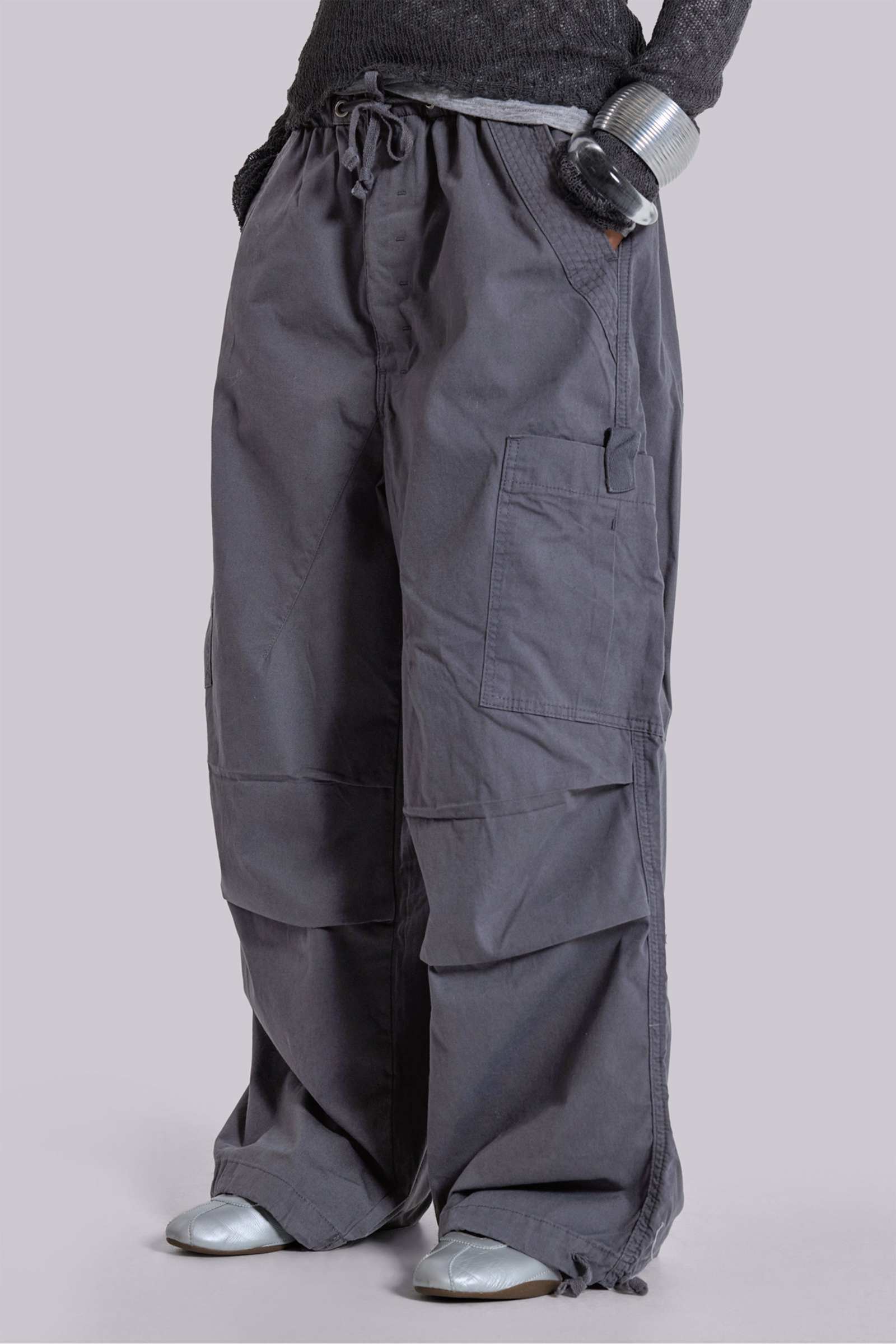 Grey Cargo Parachute Pant main image 1