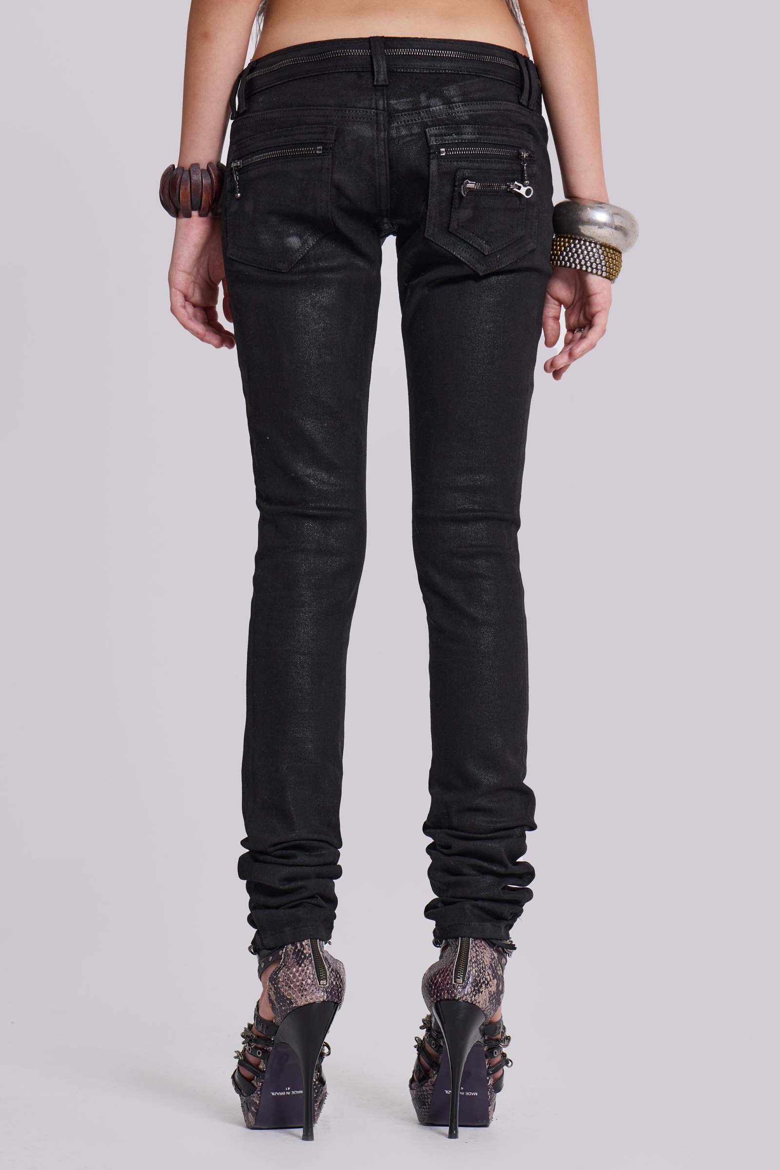 Ardor Coated Low Rise Skinny Jeans | Jaded London | Clothing