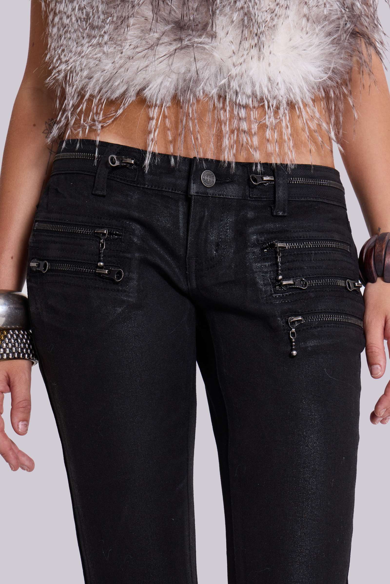 Ardor Coated Low Rise Skinny Jeans | Jaded London | Clothing