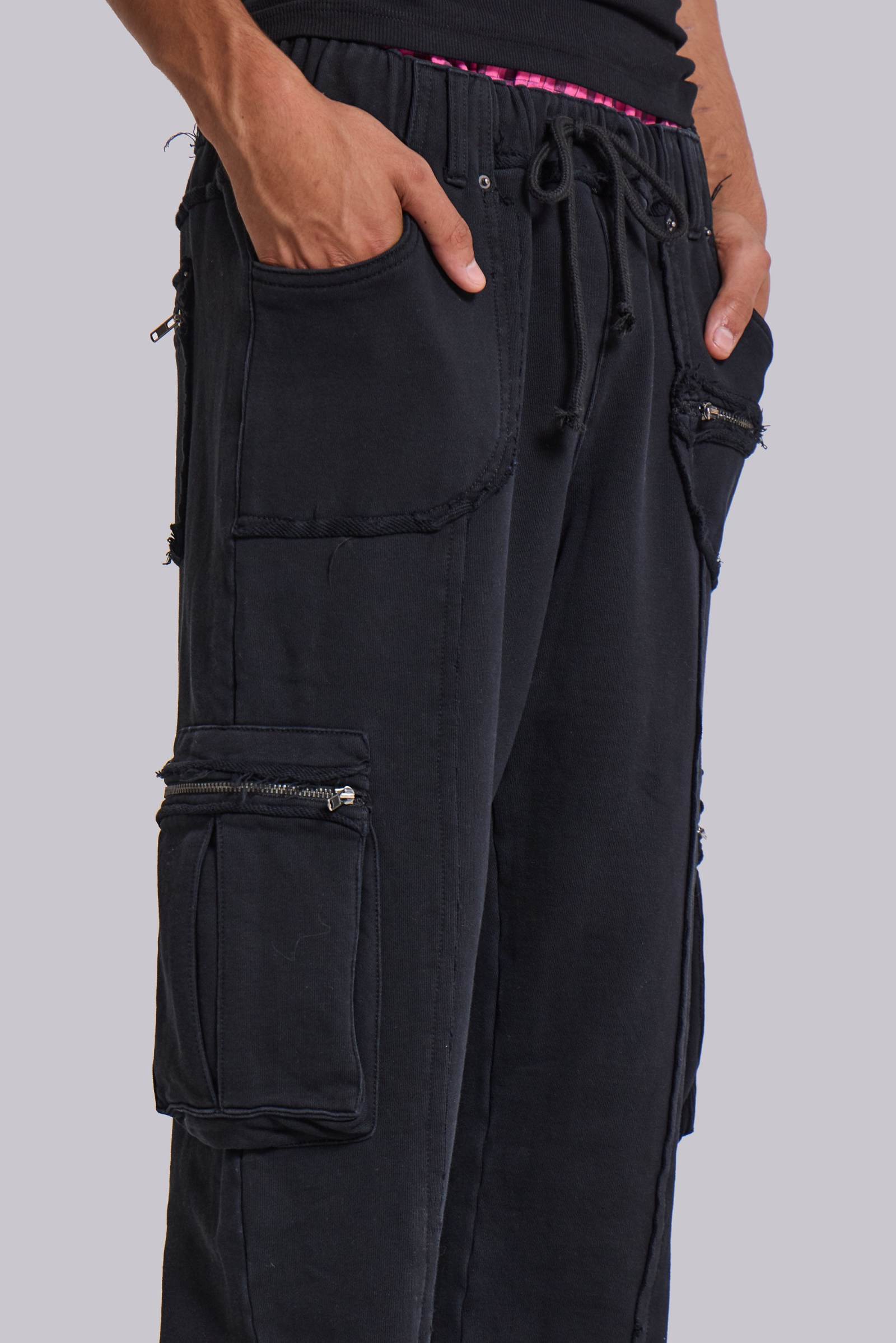 Denim Cargo Joggers (Black Acid) main image 0