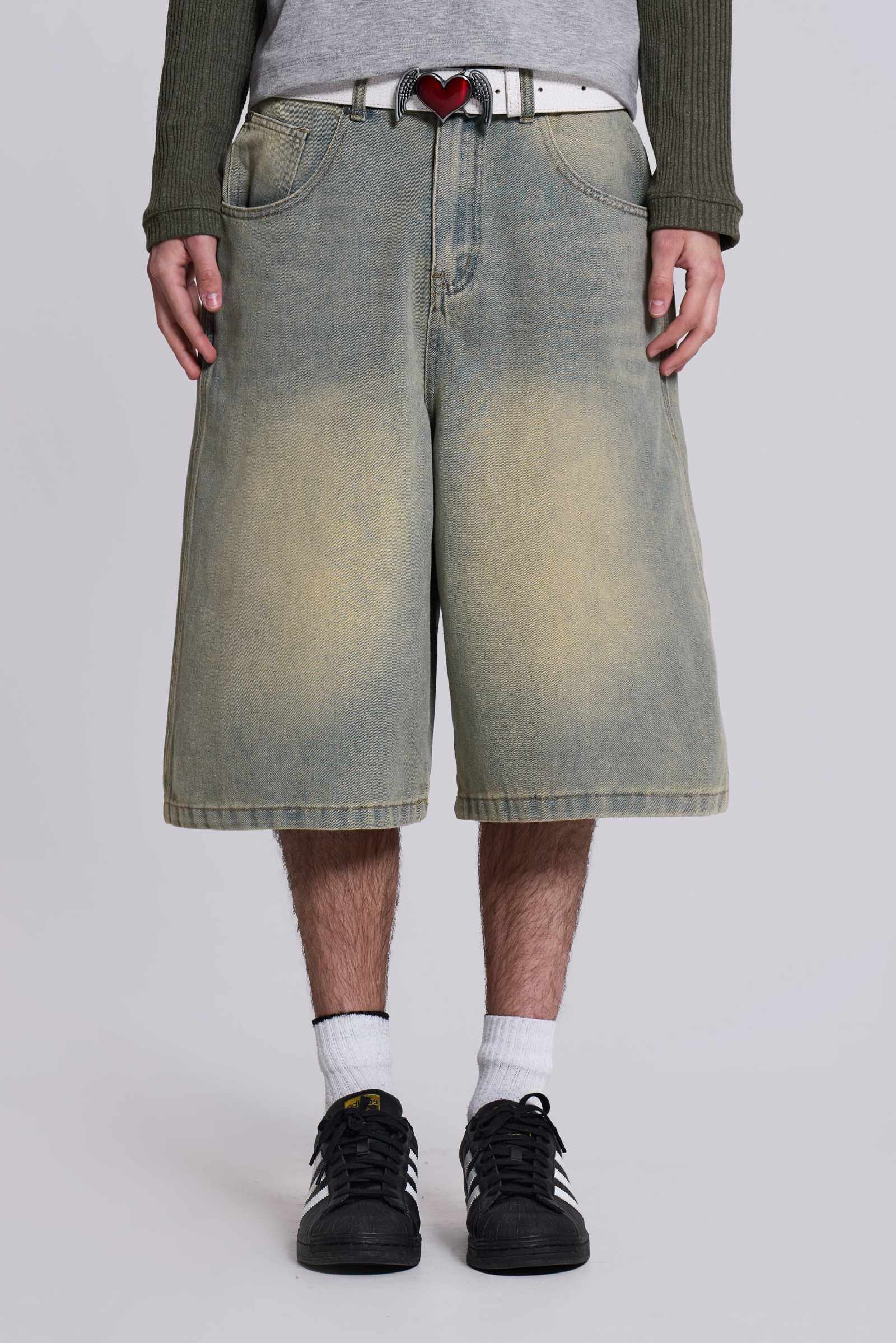 英国発*JADED LONDON*新作*バギースラックスショーツ/BL (JADED LONDON/ハーフ・ショートパンツ)  103411873【BUYMA】
