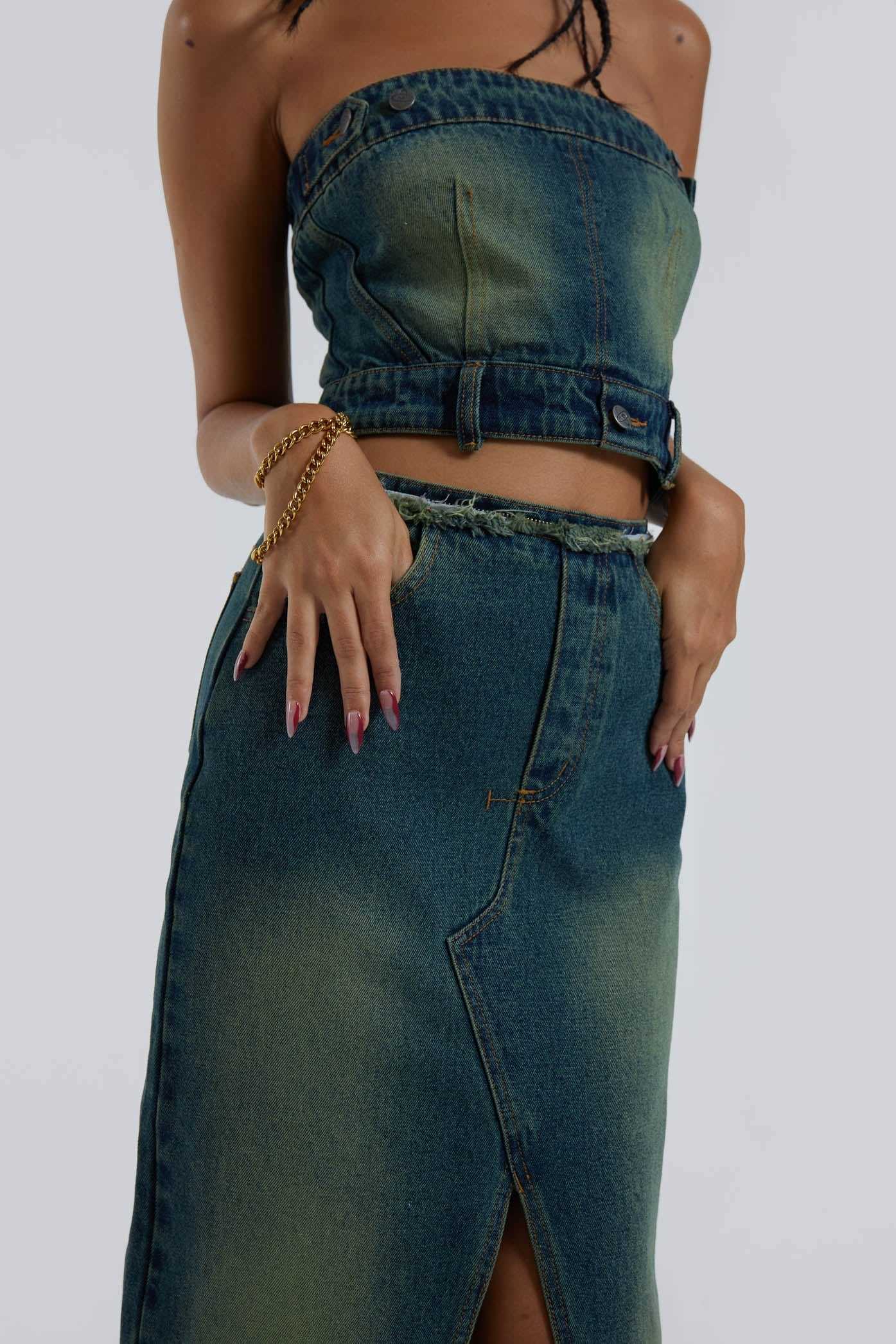 Blue Denim Corset Dress