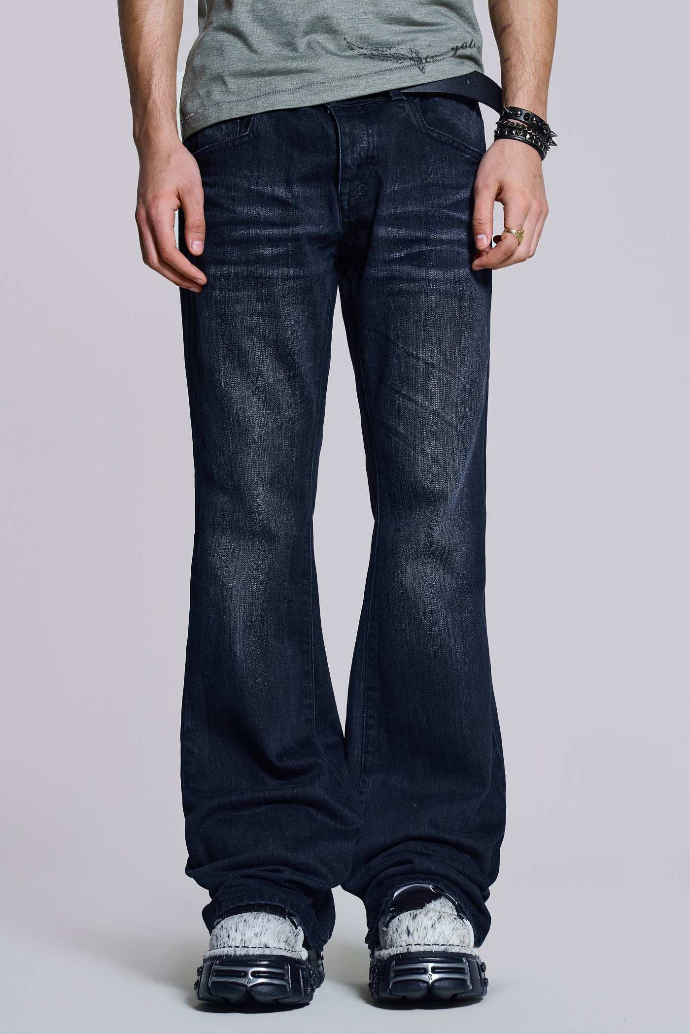 Indigo Creased Drift Bootcut Jeans