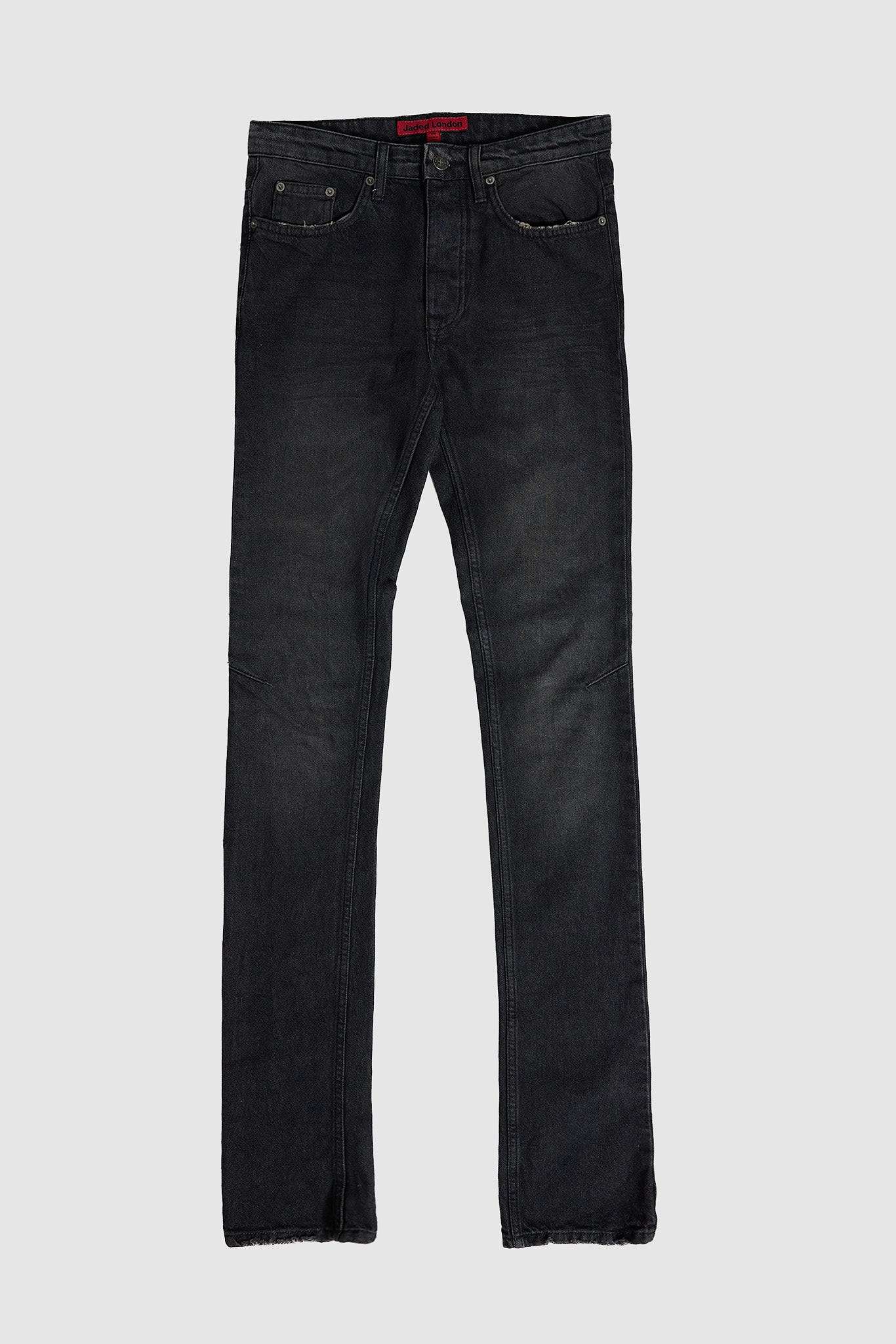 Washed Black Drain Jeans