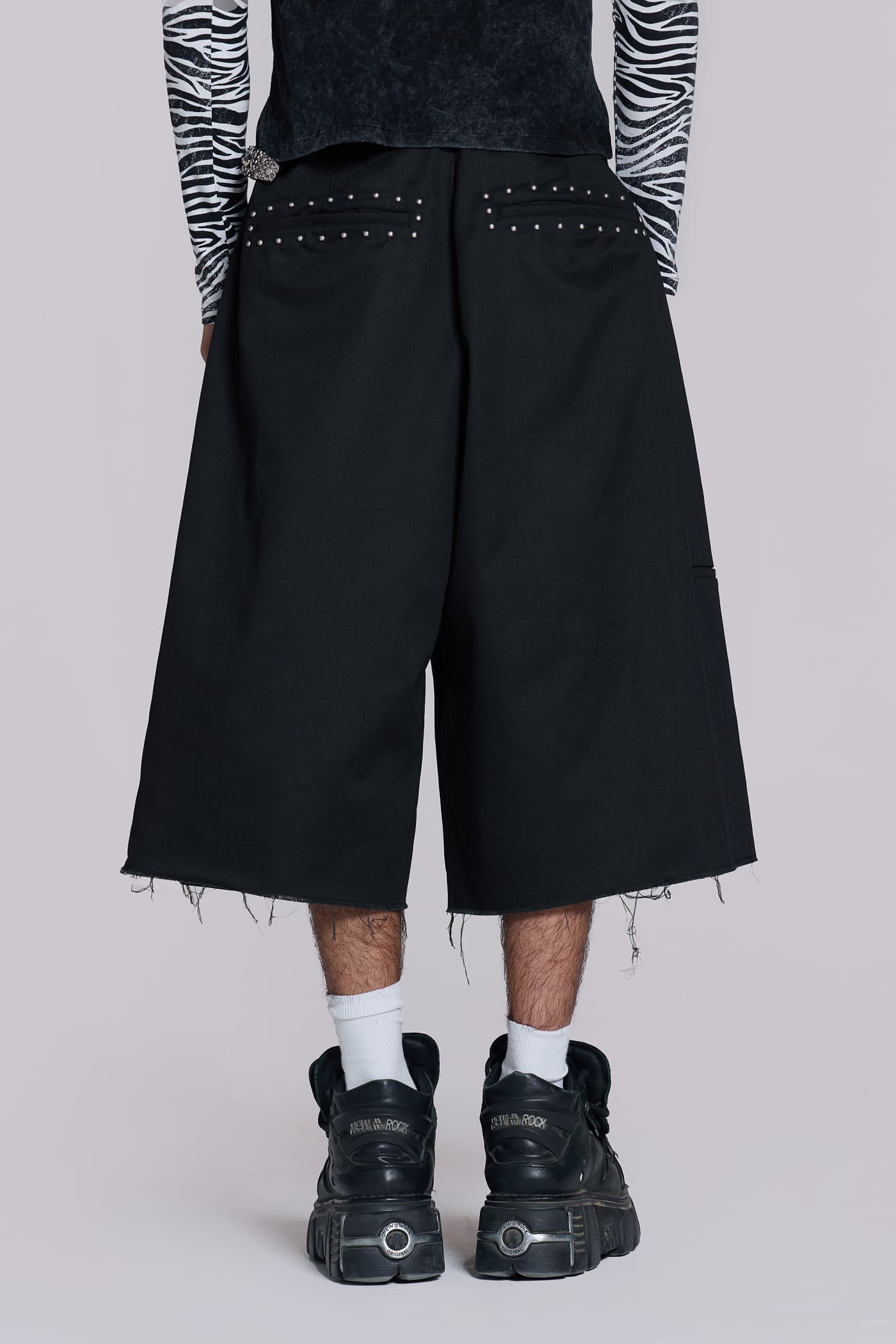 Studded Black XL Goliath Baggy Shorts | Jaded London | Clothing
