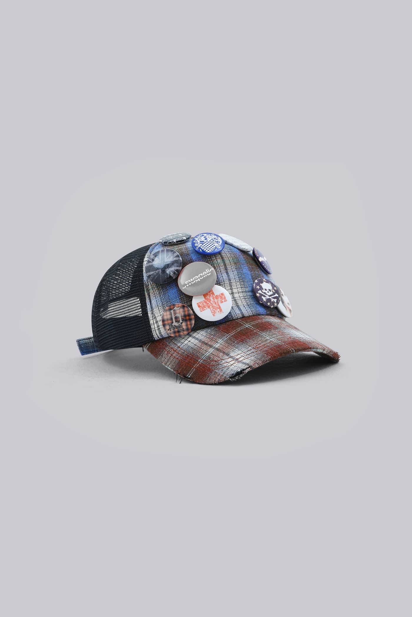 Badge Mixed Check Cap