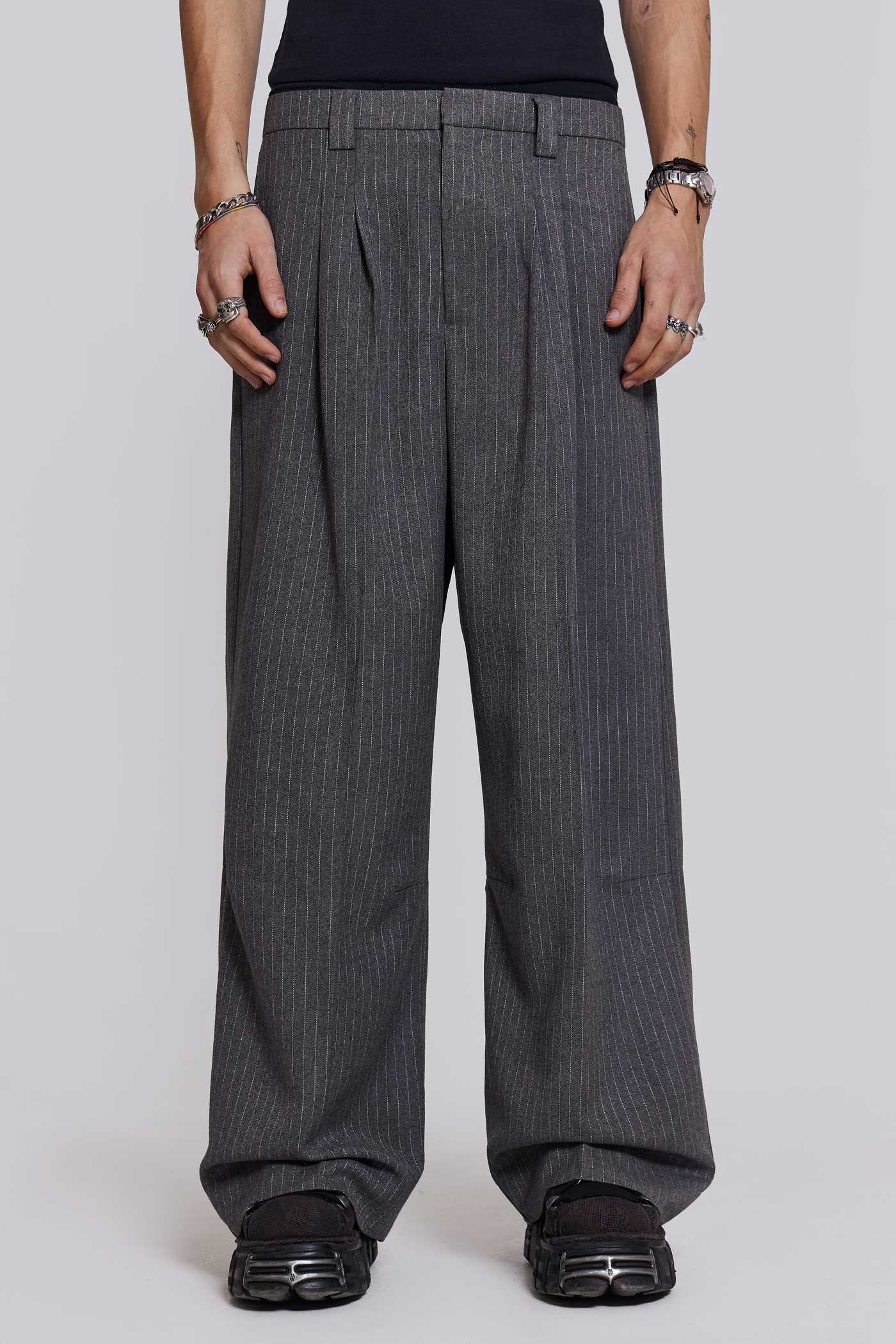 Goliath Light Grey Pinstripe Suit Pants