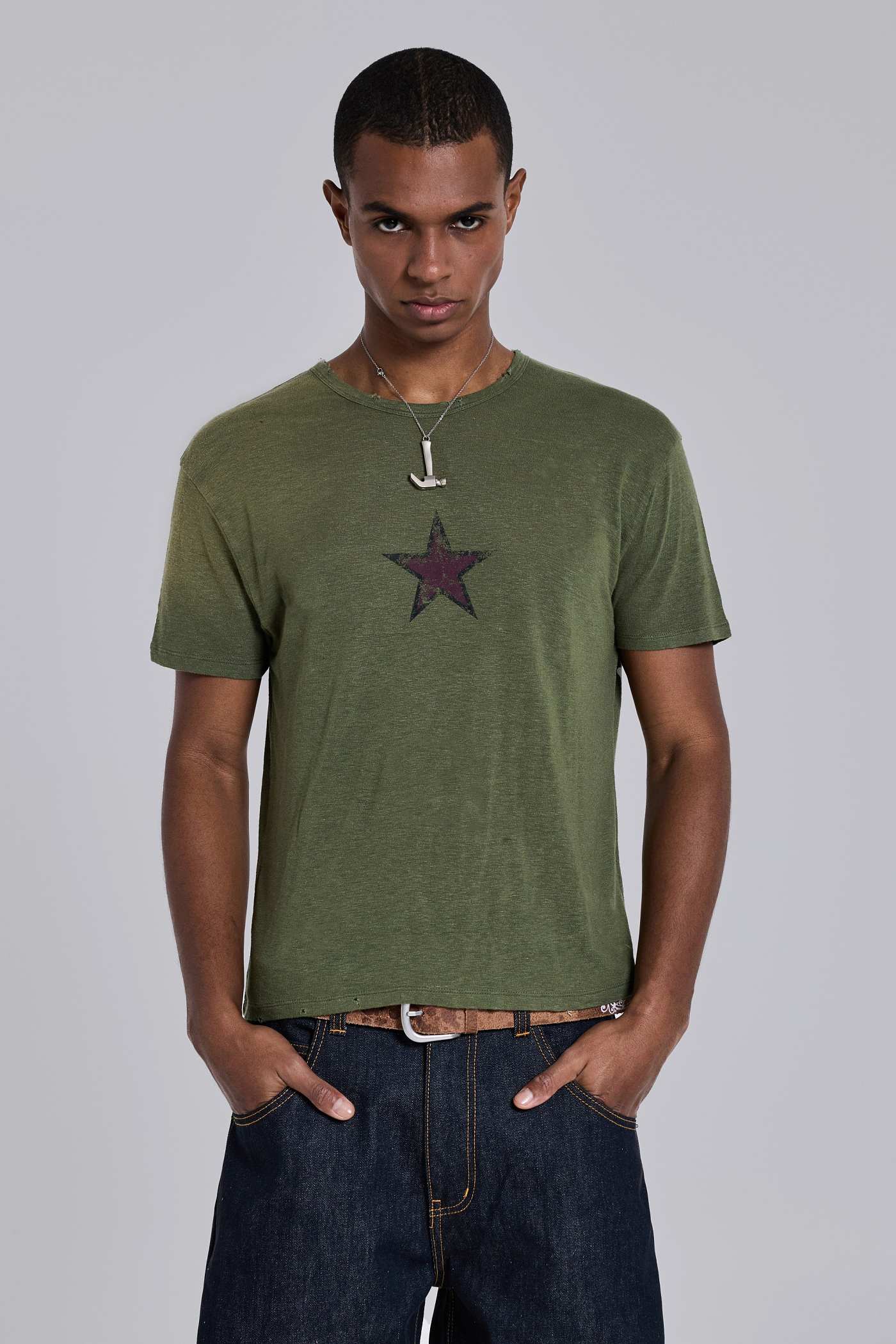 Green Star Sun Faded T-Shirt