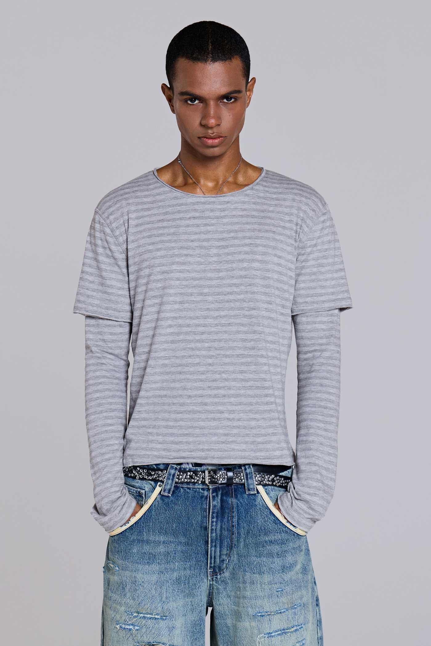 Line Double Layer Long Sleeve Top