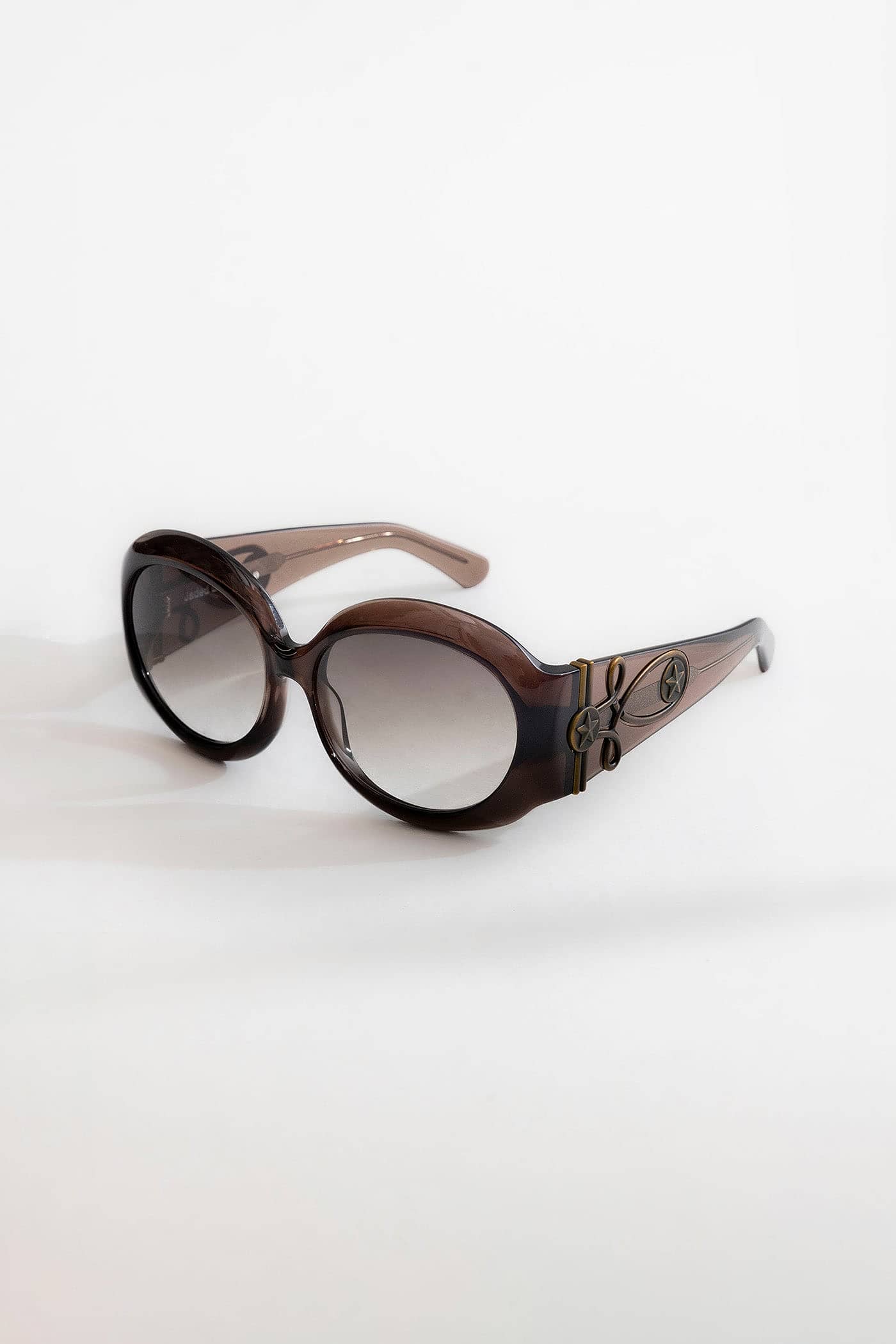 Majorette Oversized Round Sunglasses in Brown