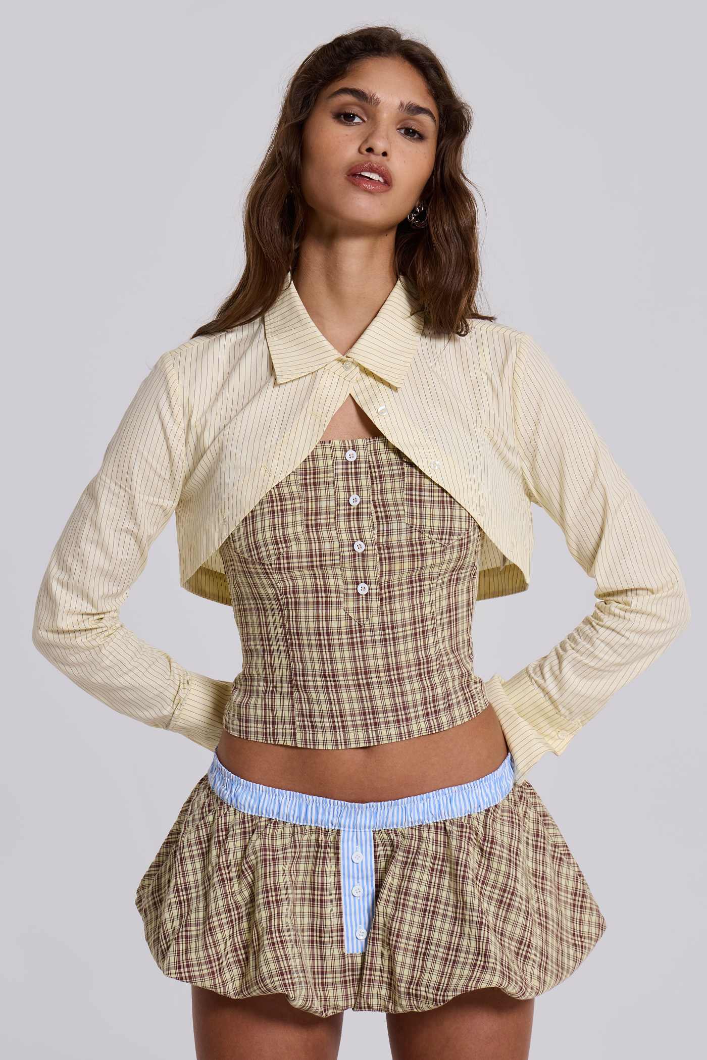 Shop Lulu Check Corset Top | Jaded London | Clothing