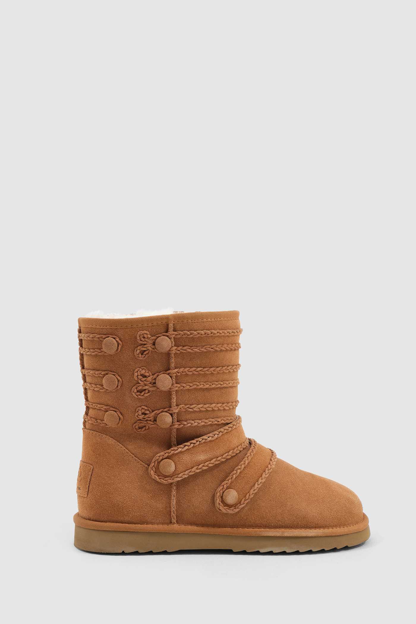 Tan Suede Drummer Shearling Boots