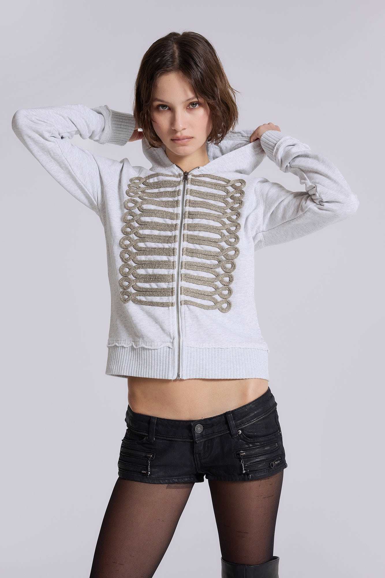 Grey Marl Military Monster Hoodie