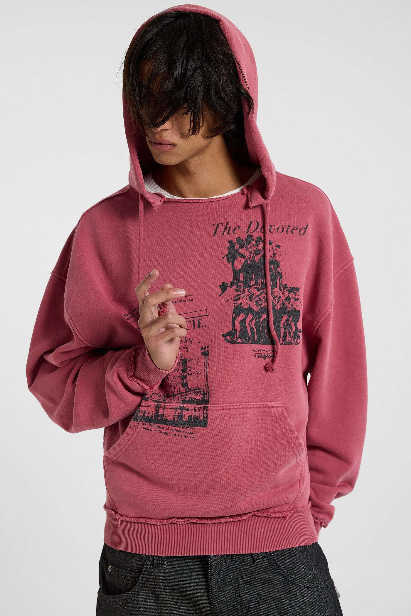 Red Washed Distressed The Devoted Hoodie