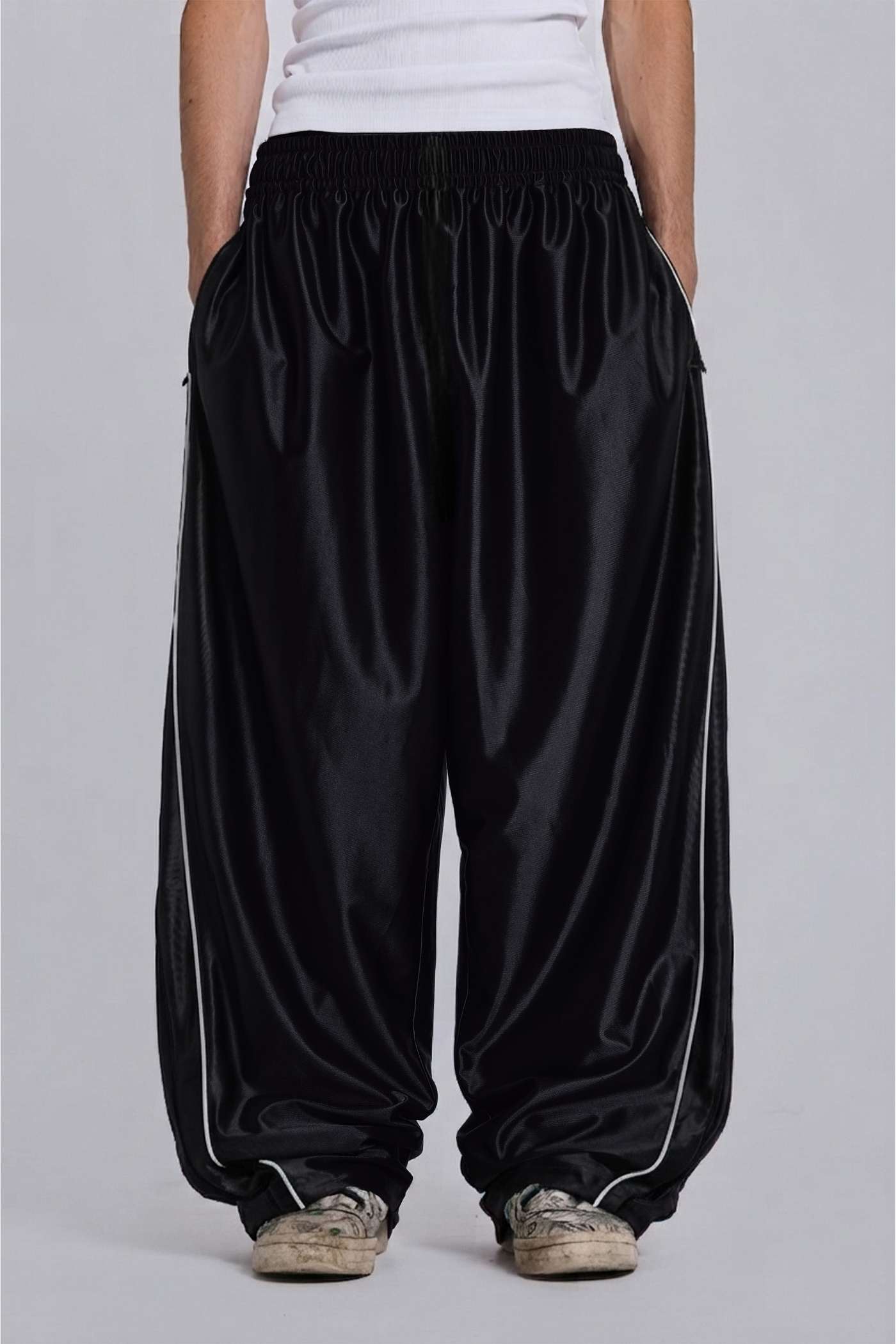 Black Metallic Vapor Joggers