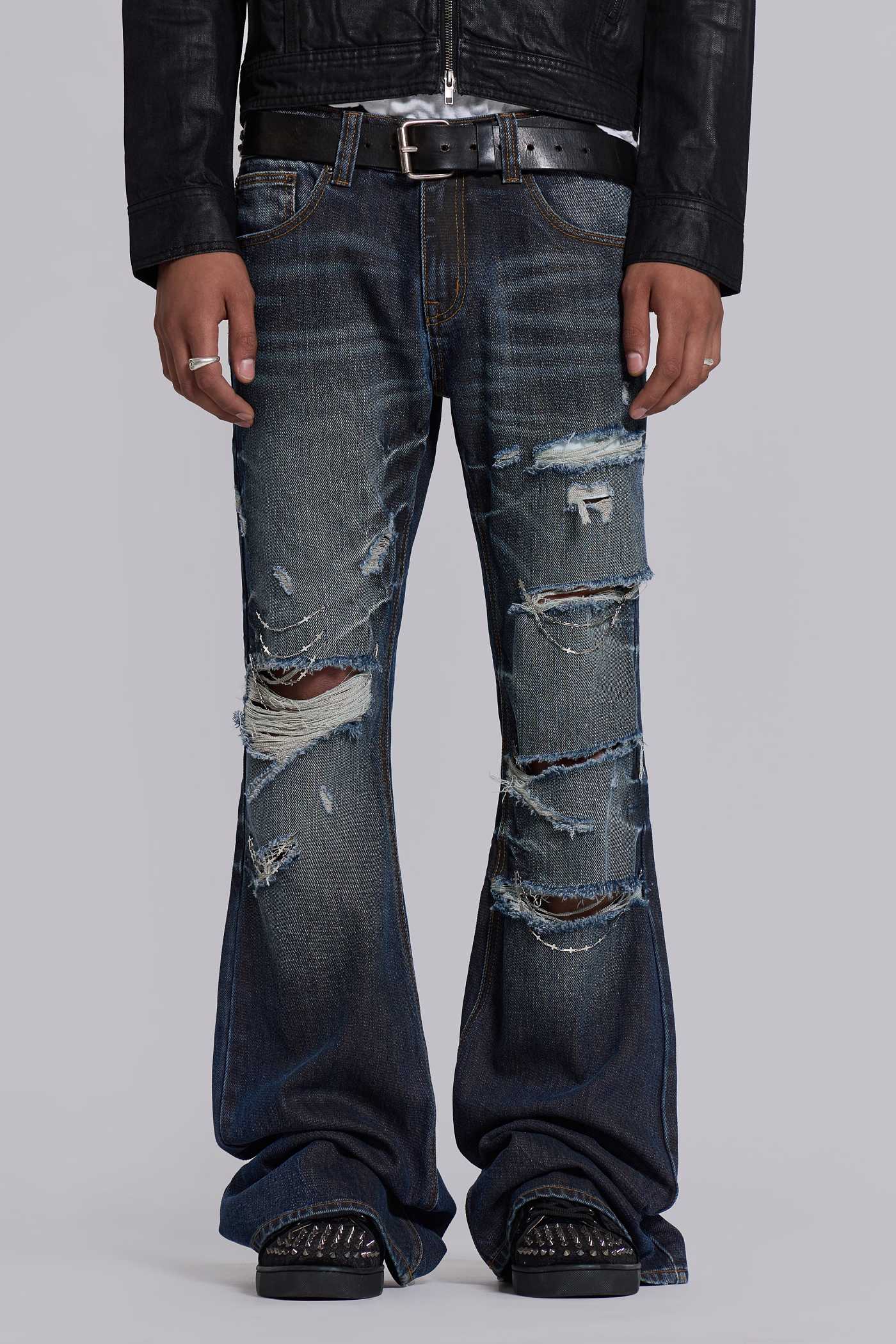 Cross Chain Blue Drift Bootcut Jeans