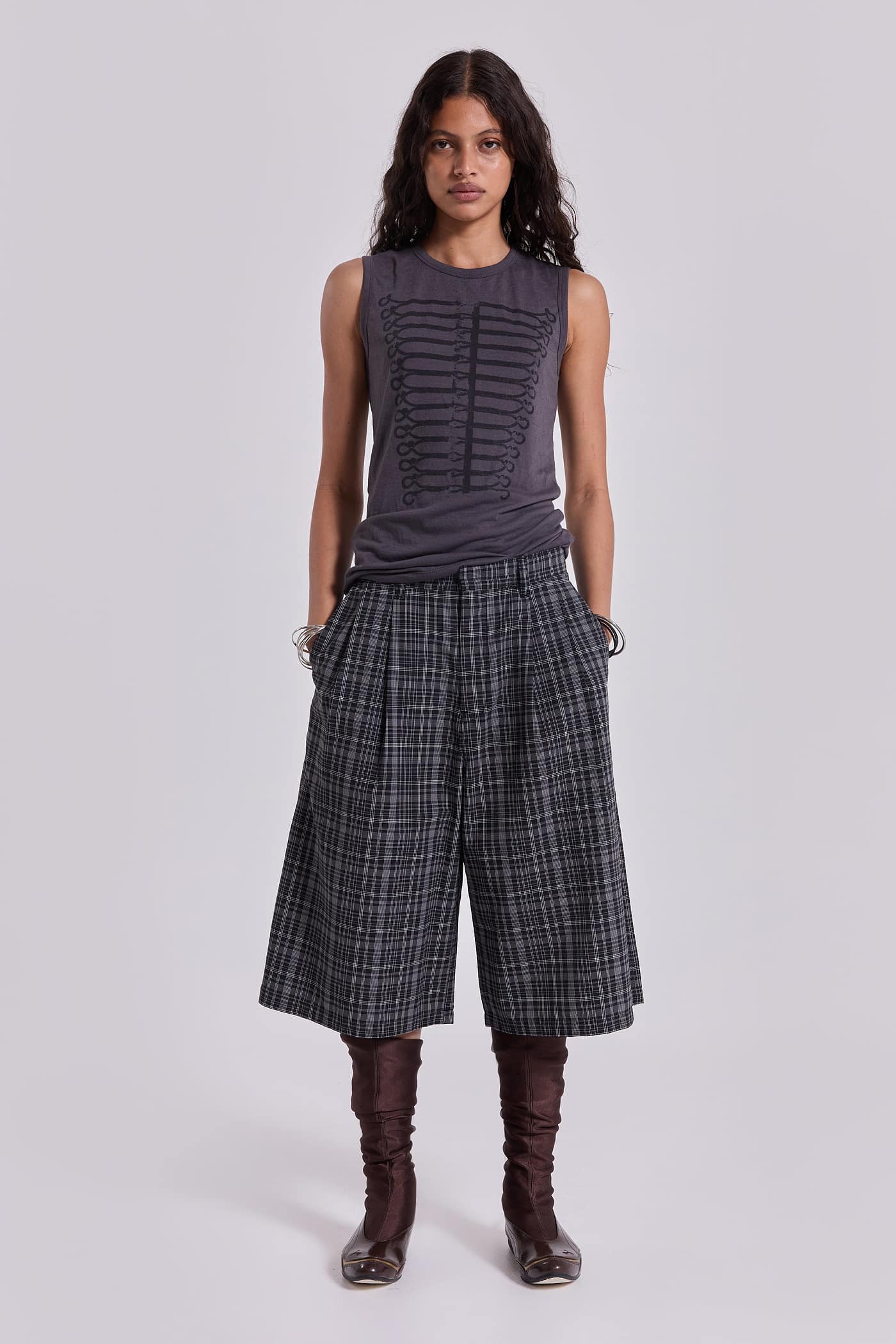 Black Check Jumbo Jorts