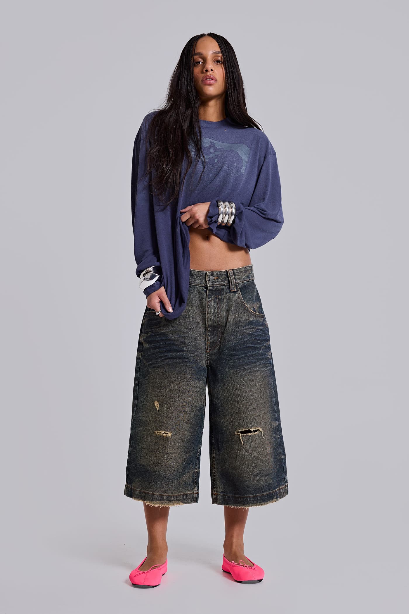 Blue Cinch Back Colossus Jorts