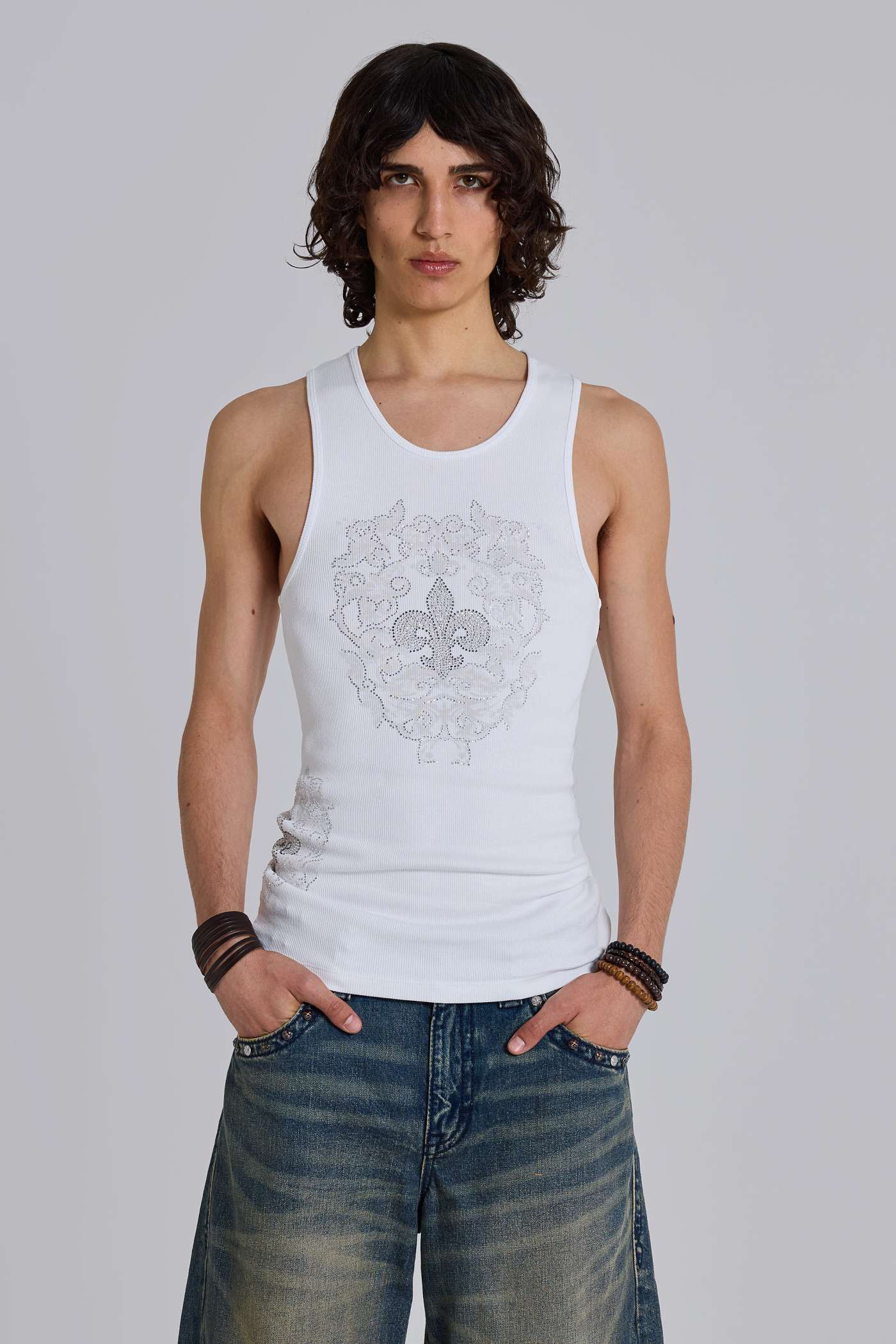 Rock Revival Rhinestone Fleur de Lis Vest Top