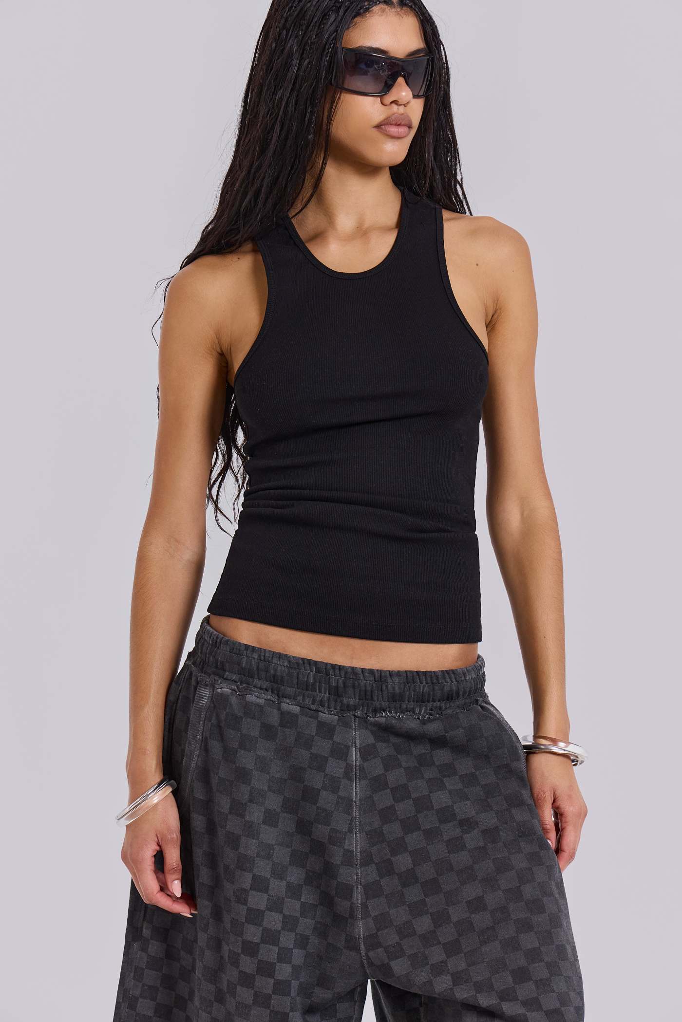 Black Rib Longline Vest