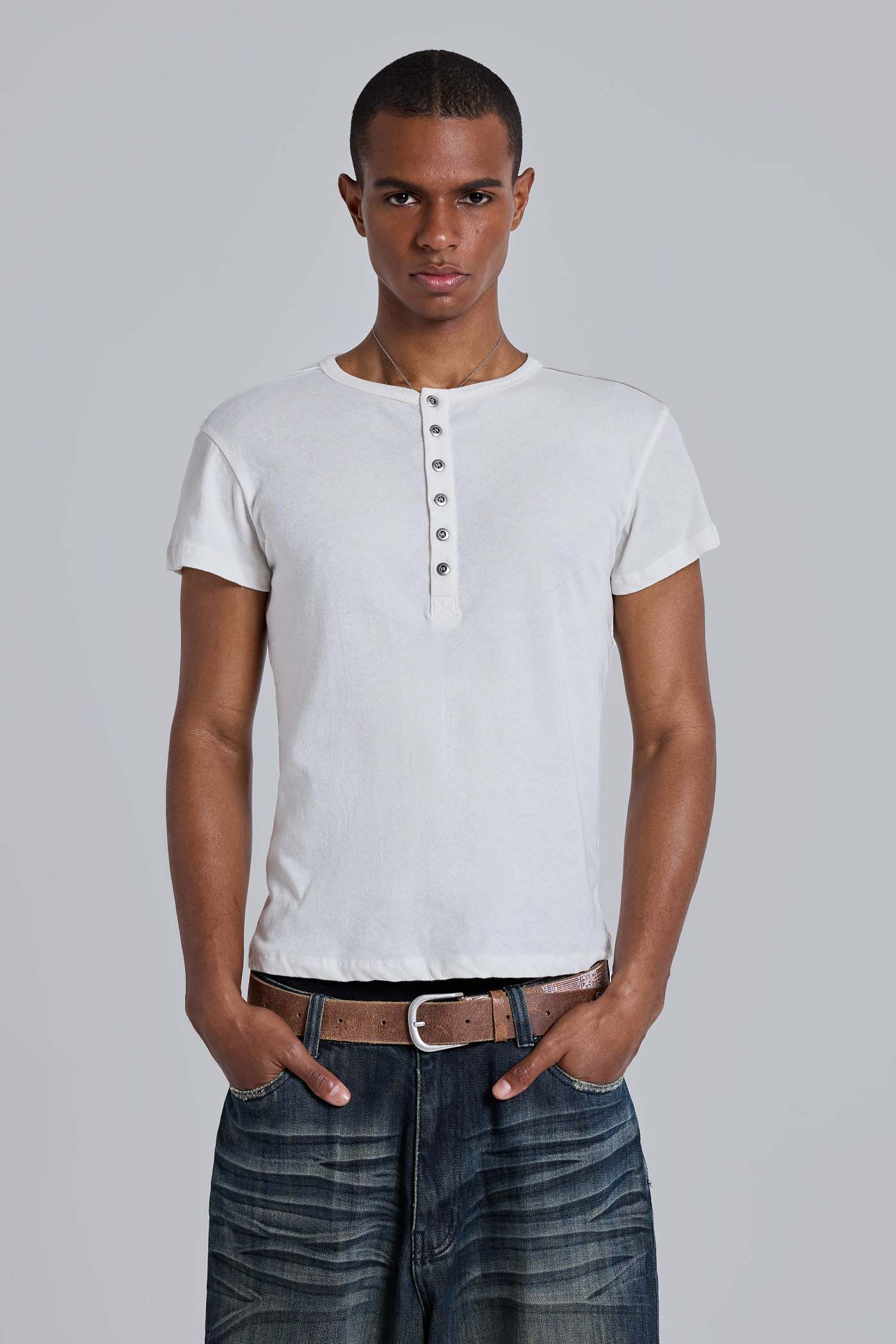 Off White Haze Henley T-Shirt