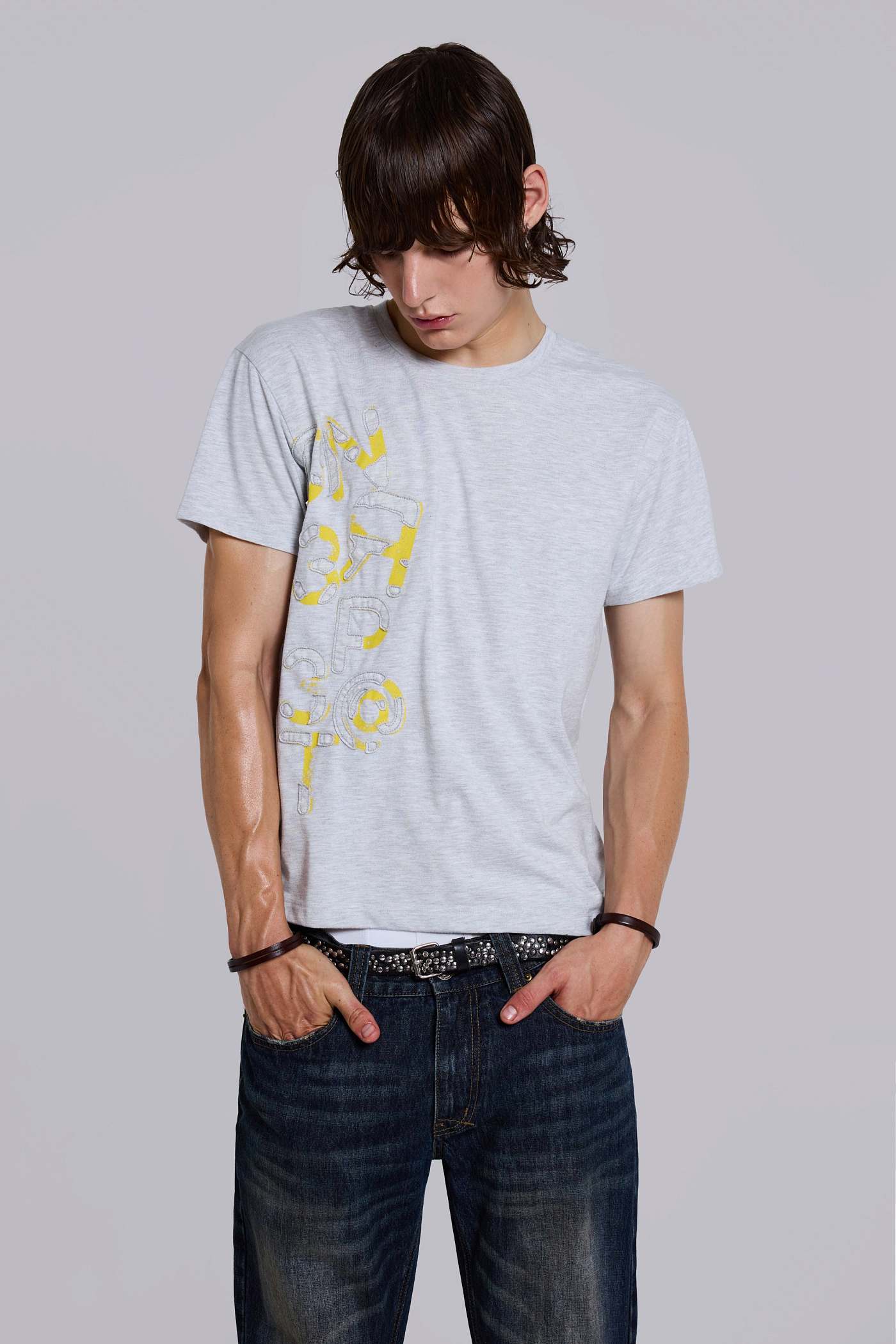 On Repeat Grey Marl T-Shirt