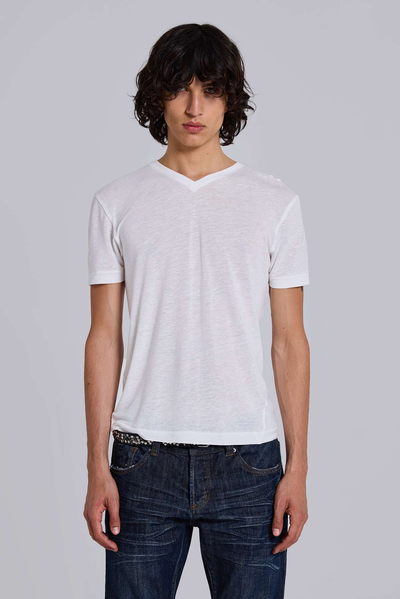 Linen V-Neck T-Shirt