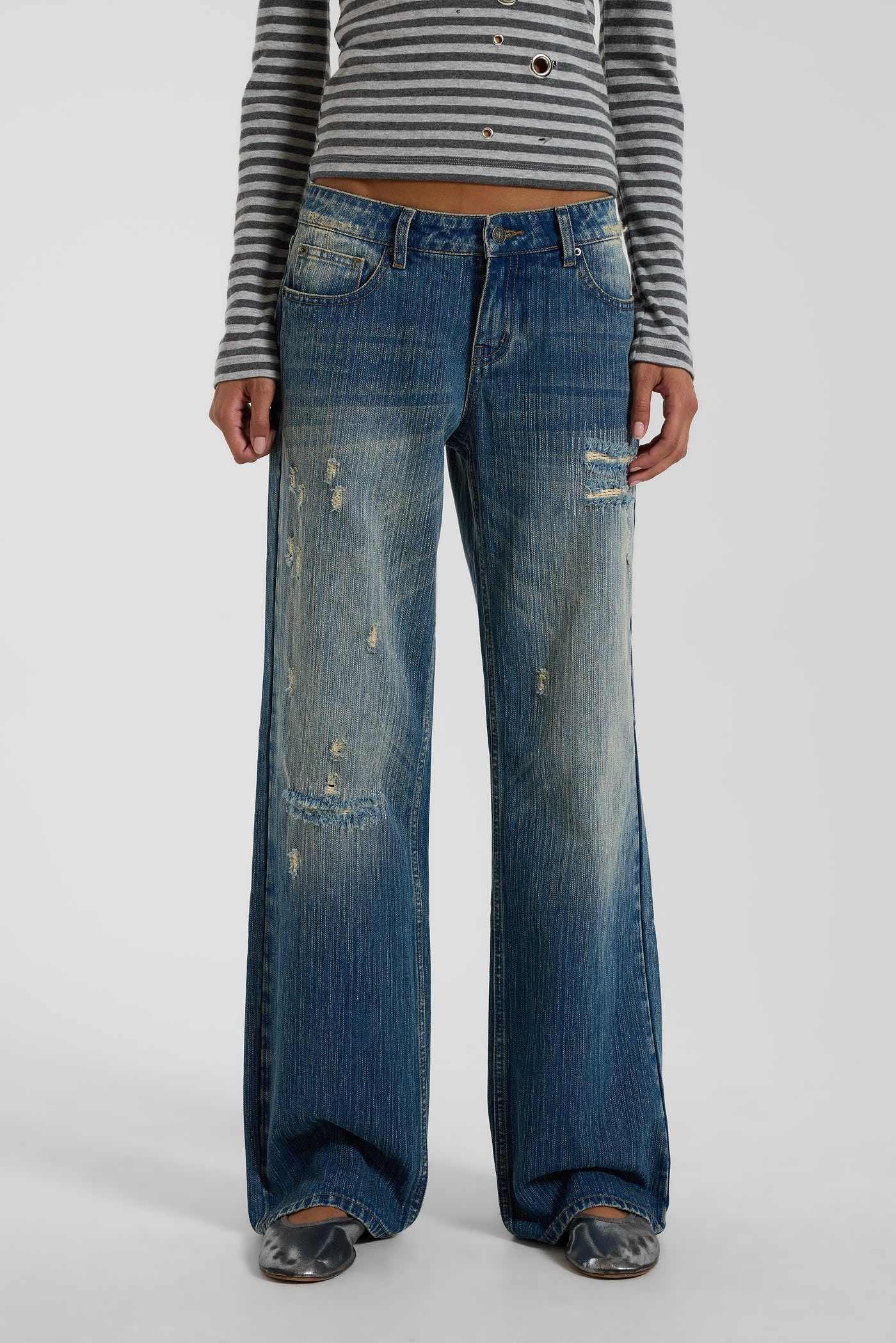 Hunter Loose Straight Leg Jeans in Blue Wash