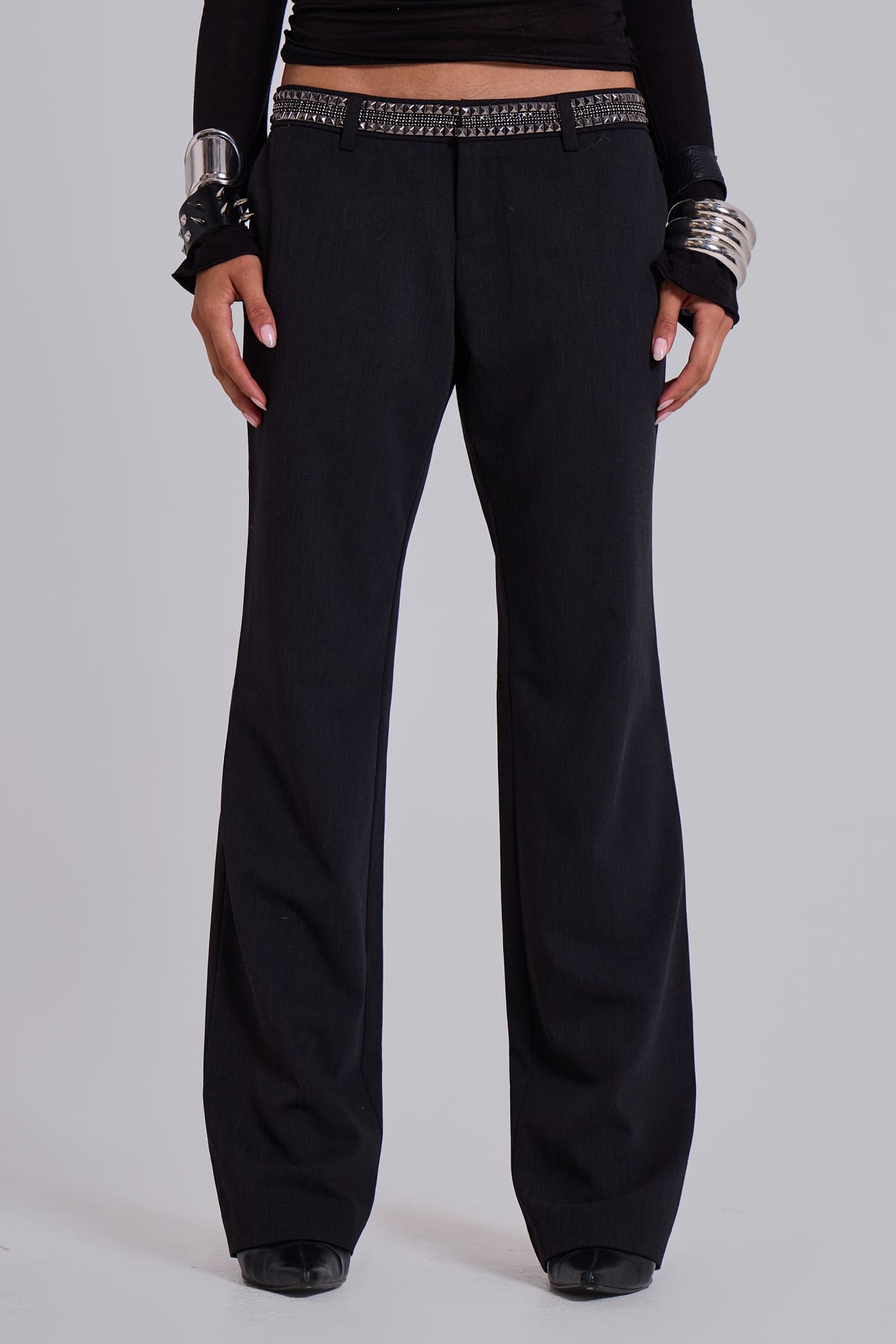 Venissa Embellished Low Rise Tailored Trousers