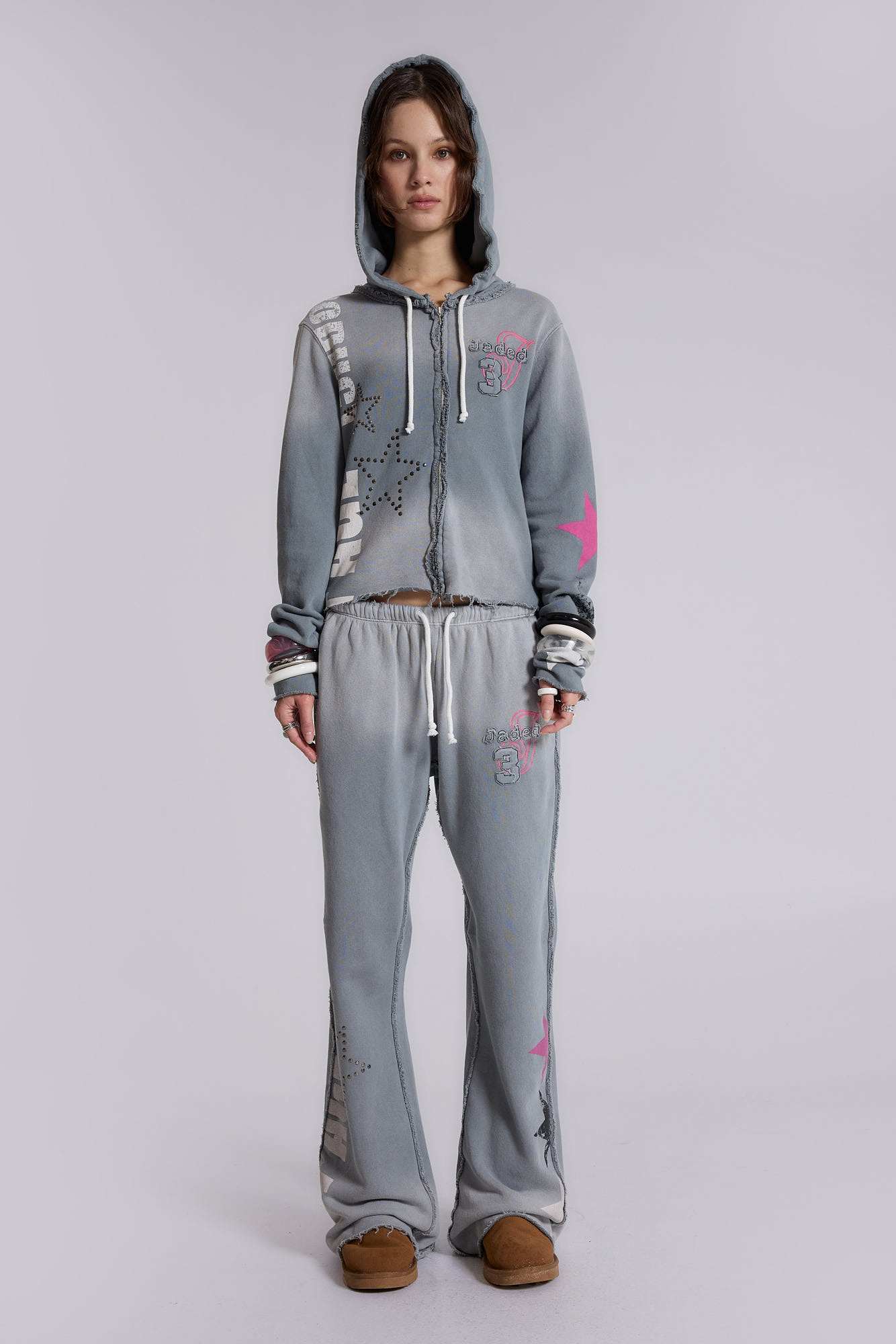 Cleo Graphic Slouchy Bootcut Jogger