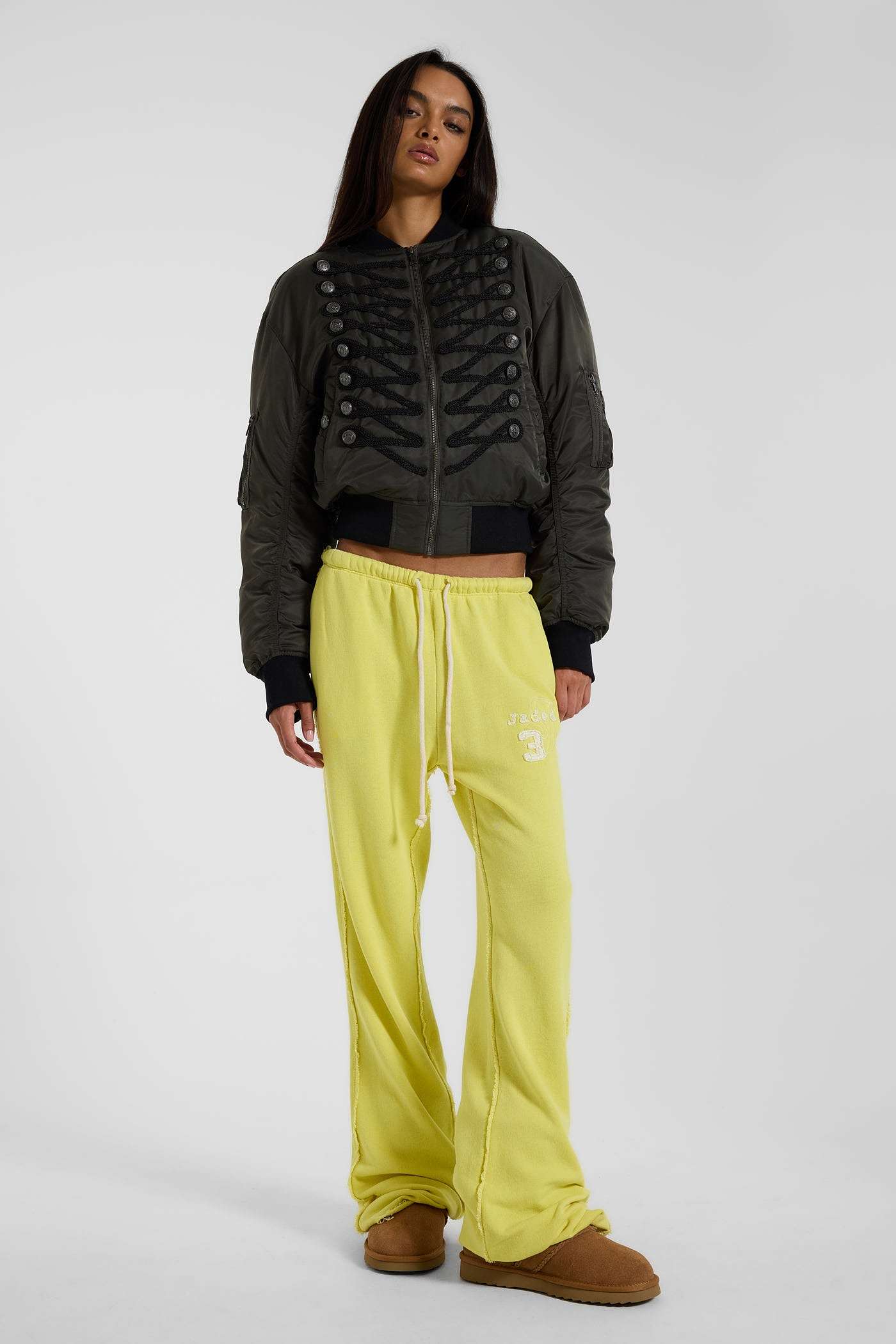 Cleo Slouchy Bootcut Jogger in Neon