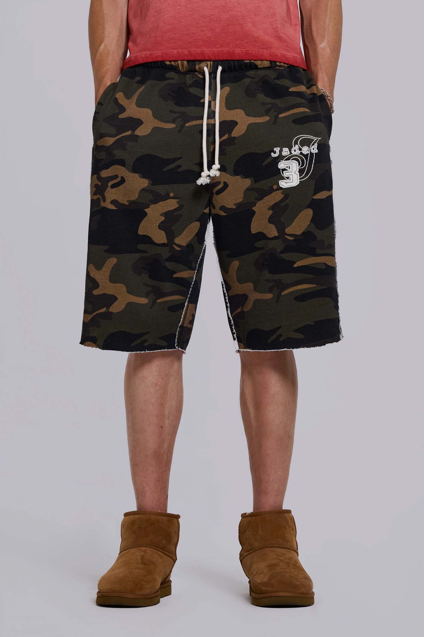 Cleo Slouchy Jogger Shorts in Camo