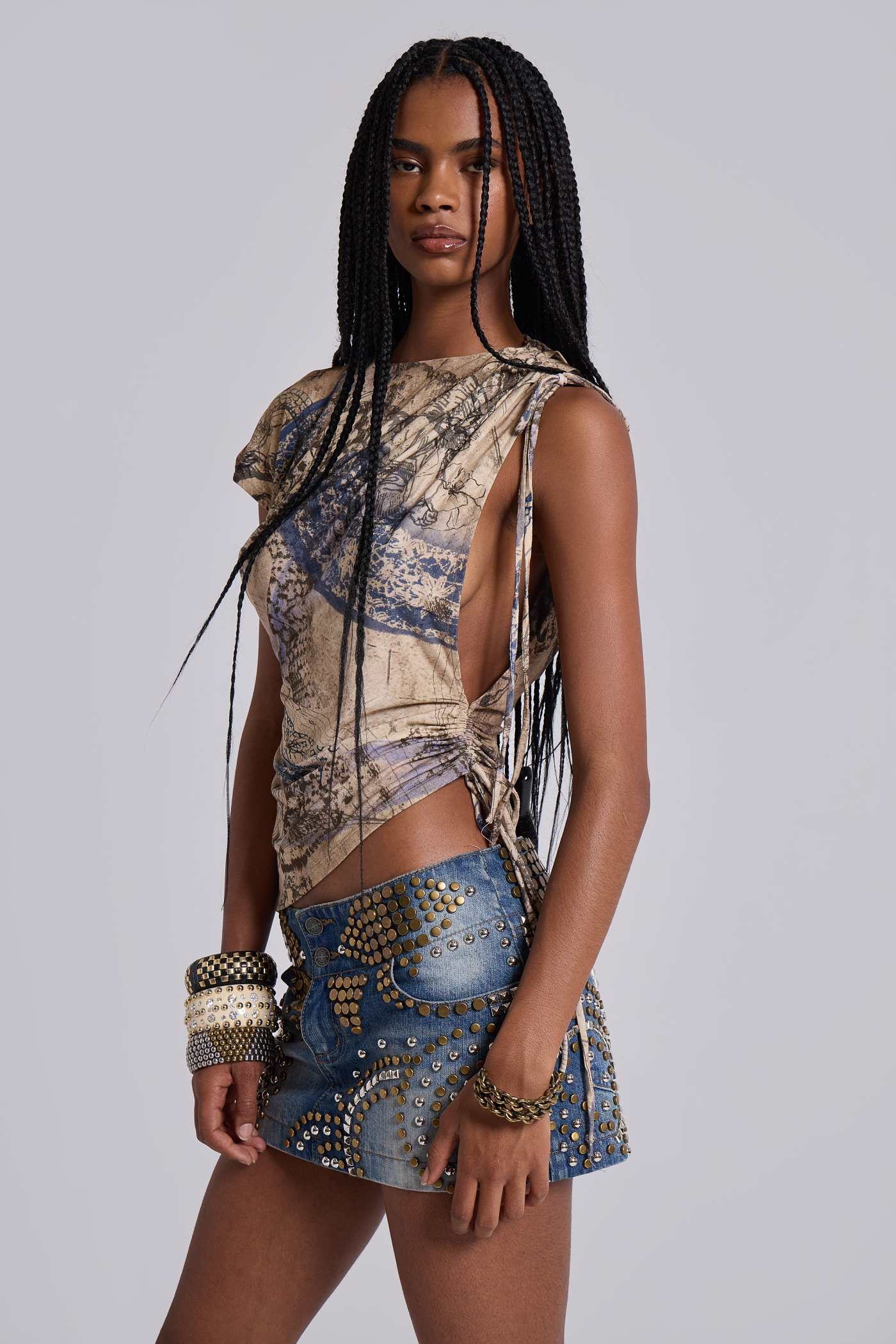 Nuka Asymmetric Drape Top
