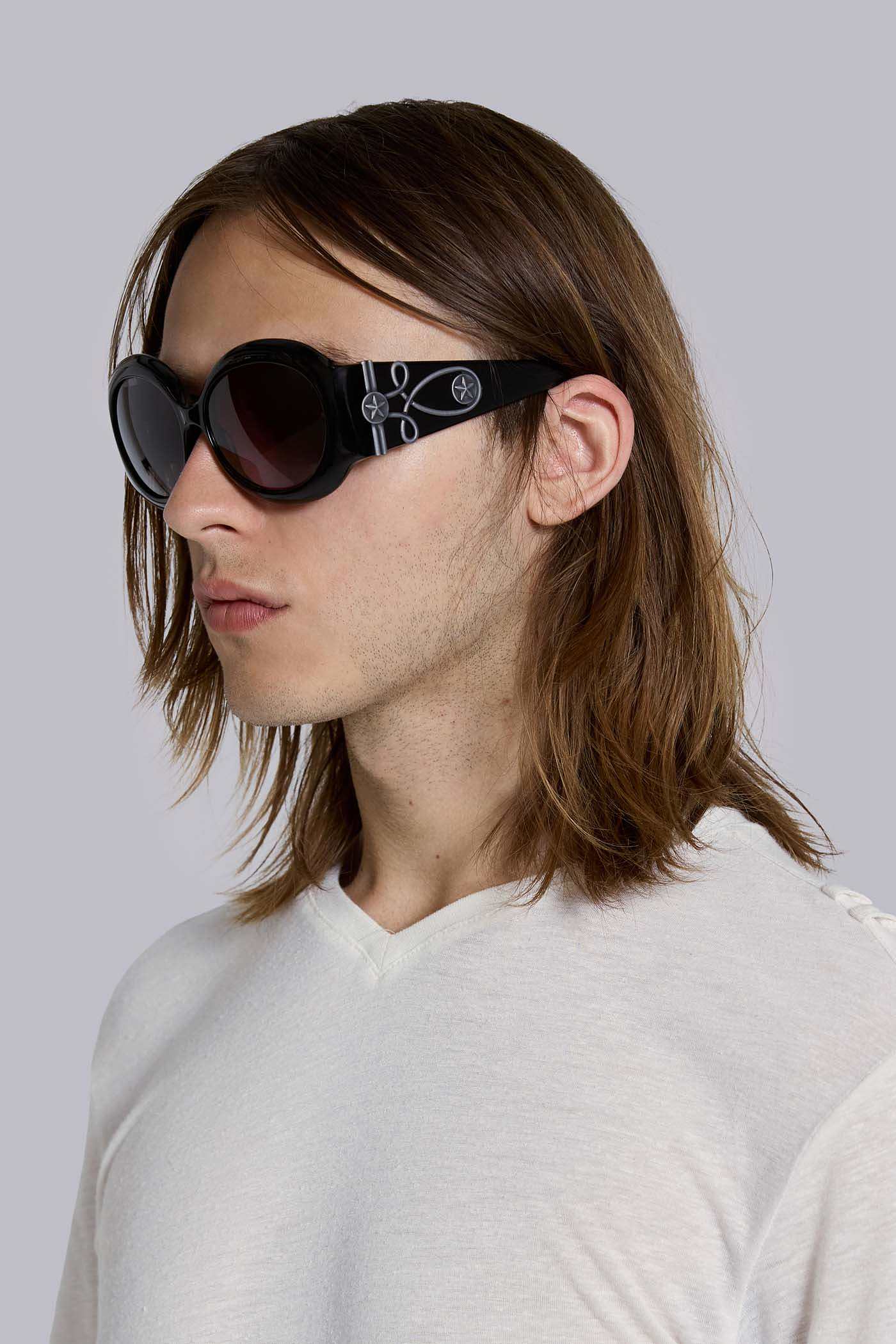 Majorette Oversized Round Sunglasses in Black