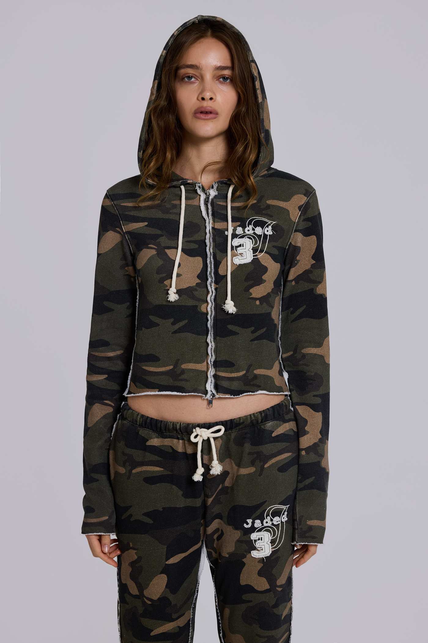 Cleo Zip Through Hoodie in Camo