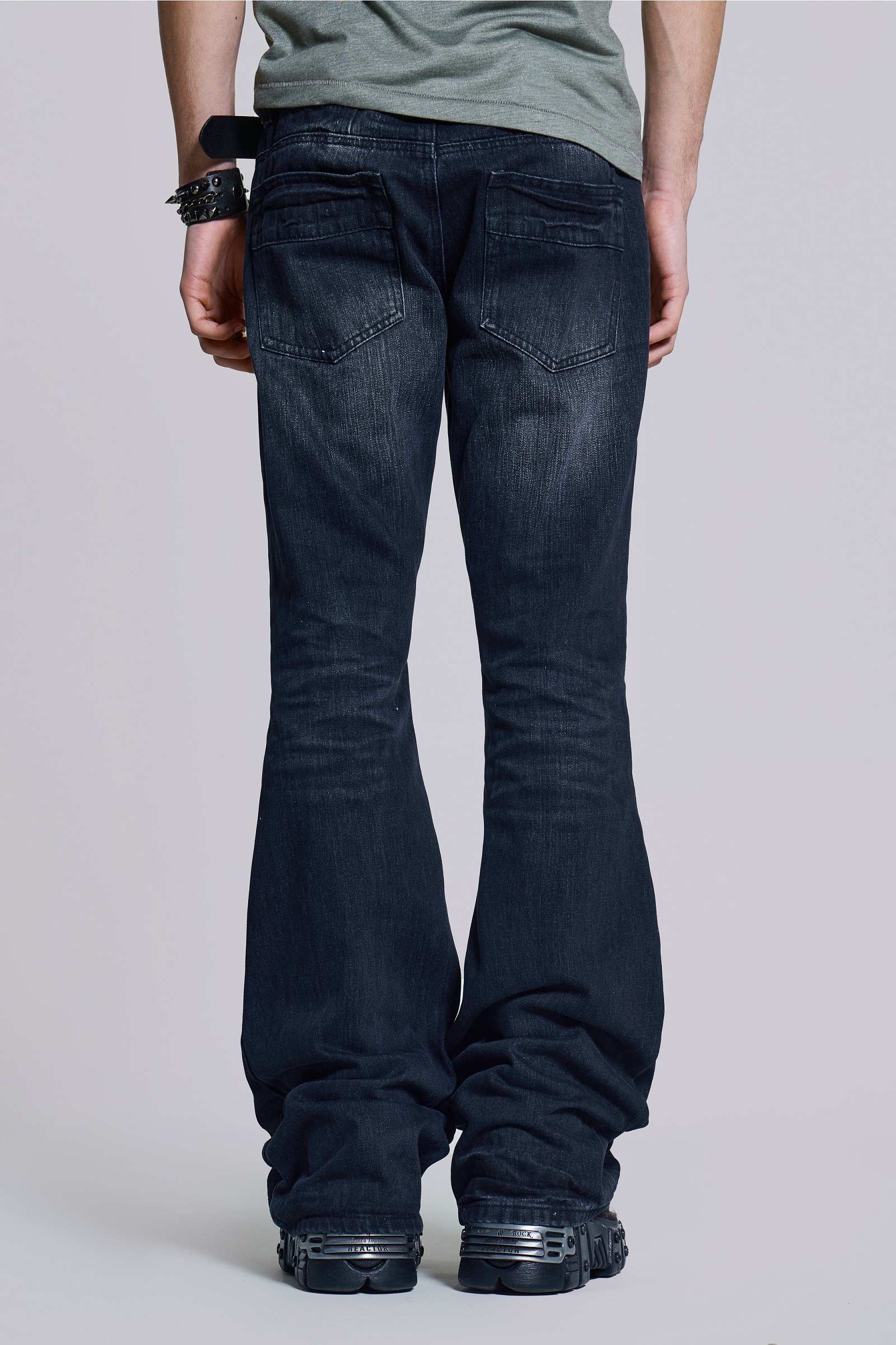 Indigo Creased Drift Bootcut Jeans