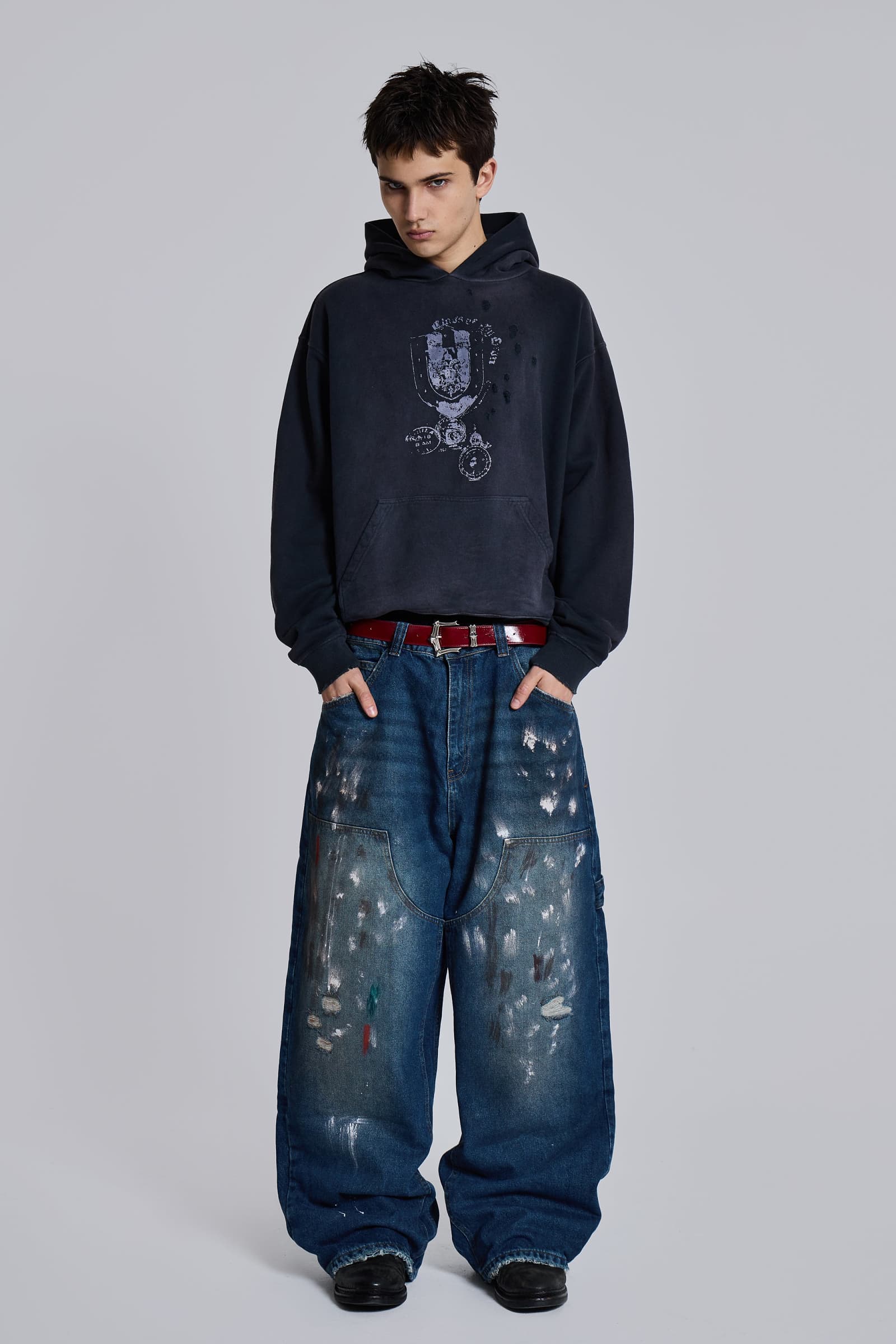 Splatter Cinch Carpenter Jeans