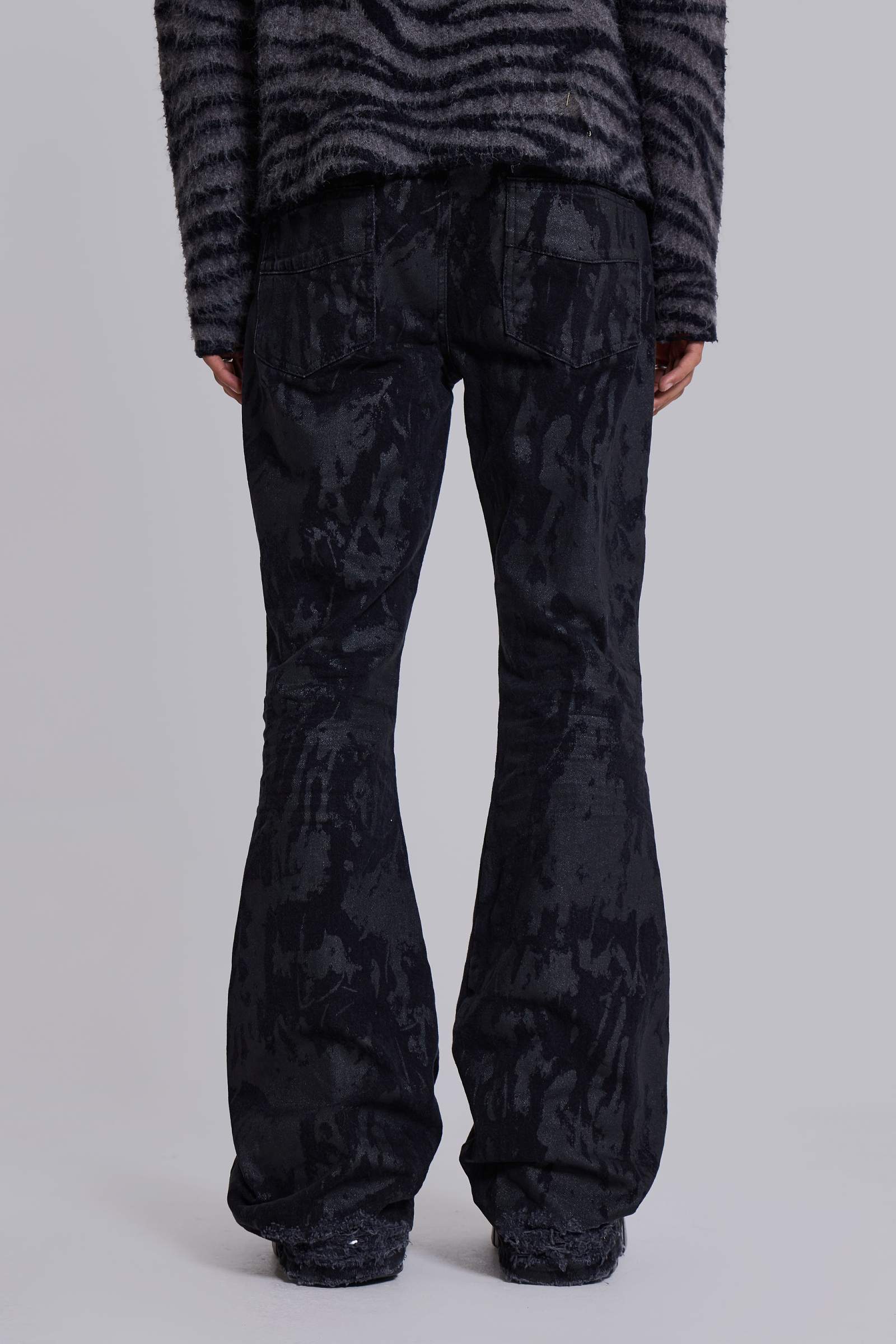 Wax Coated Drift Bootcut Jeans