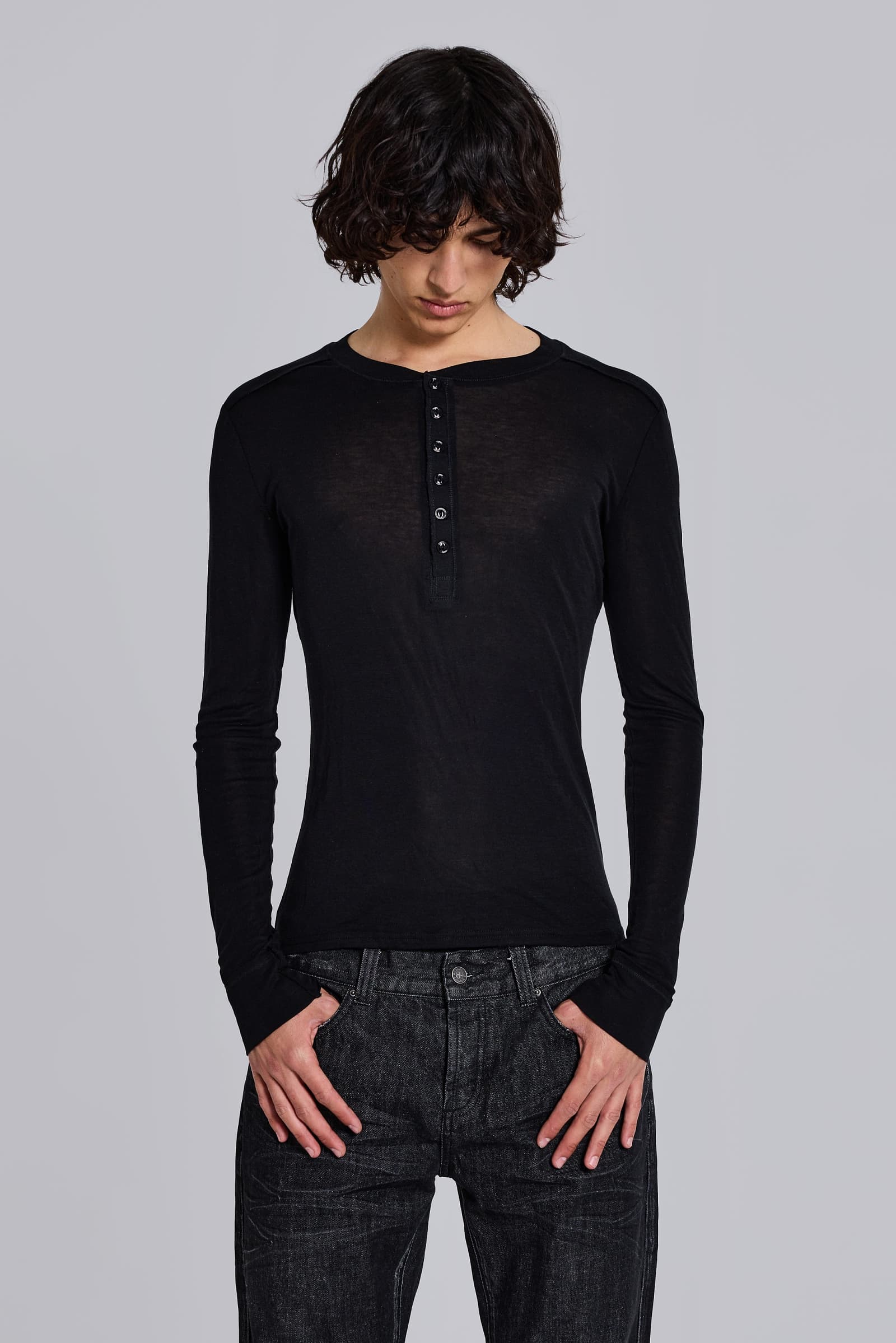 Black Haze Henley Top