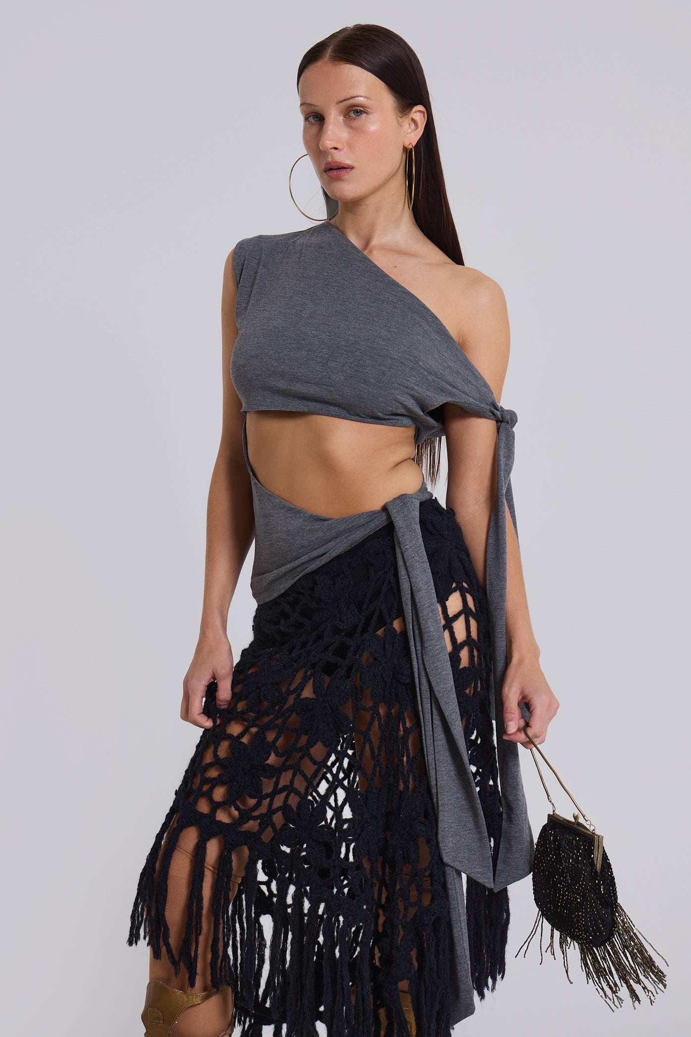 Mena Asymmetric Top in Grey